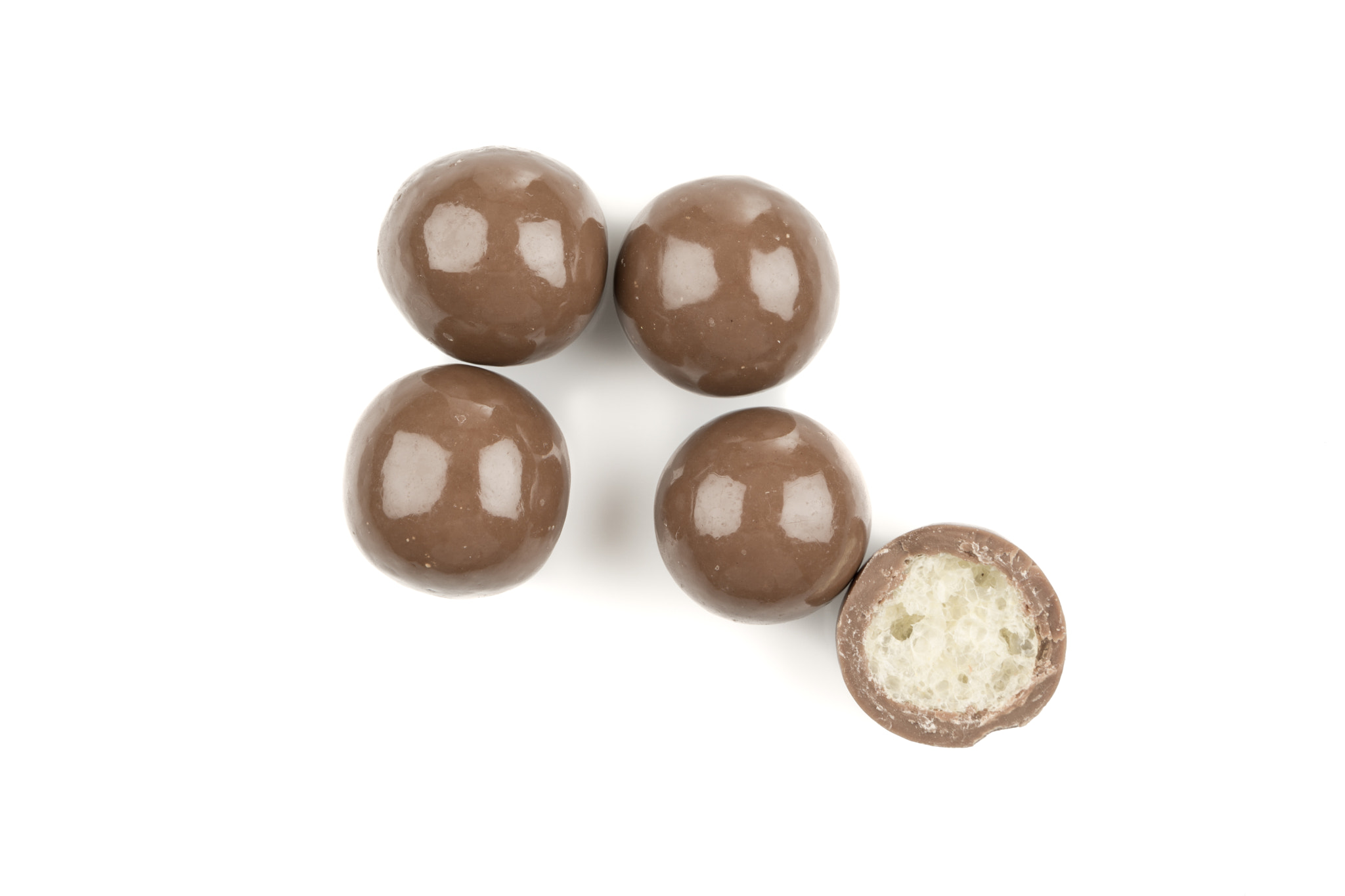 chocolate balls on a white background