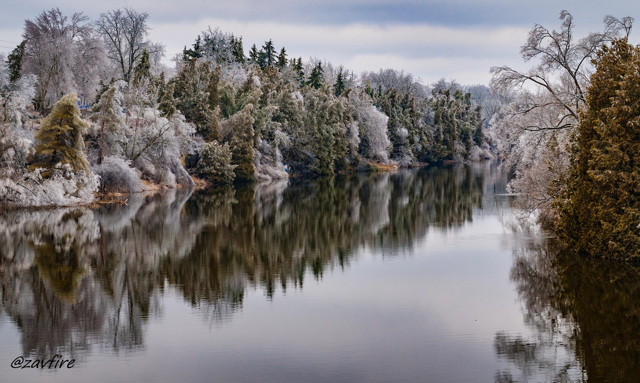 Nikon D80 + Nikon AF-S Nikkor 50mm F1.4G sample photo. Grand river after the freezing rain photography