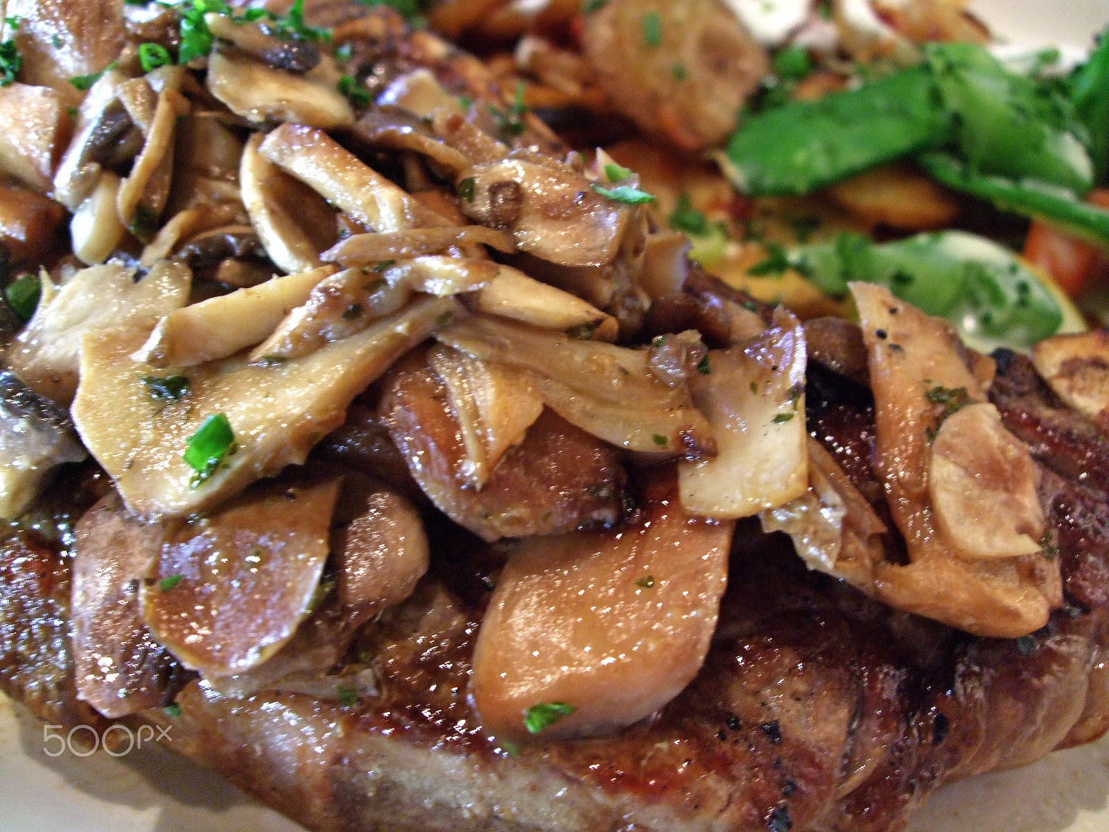 Fujifilm FinePix F50SE sample photo. Delmonico steak with shrooms photography