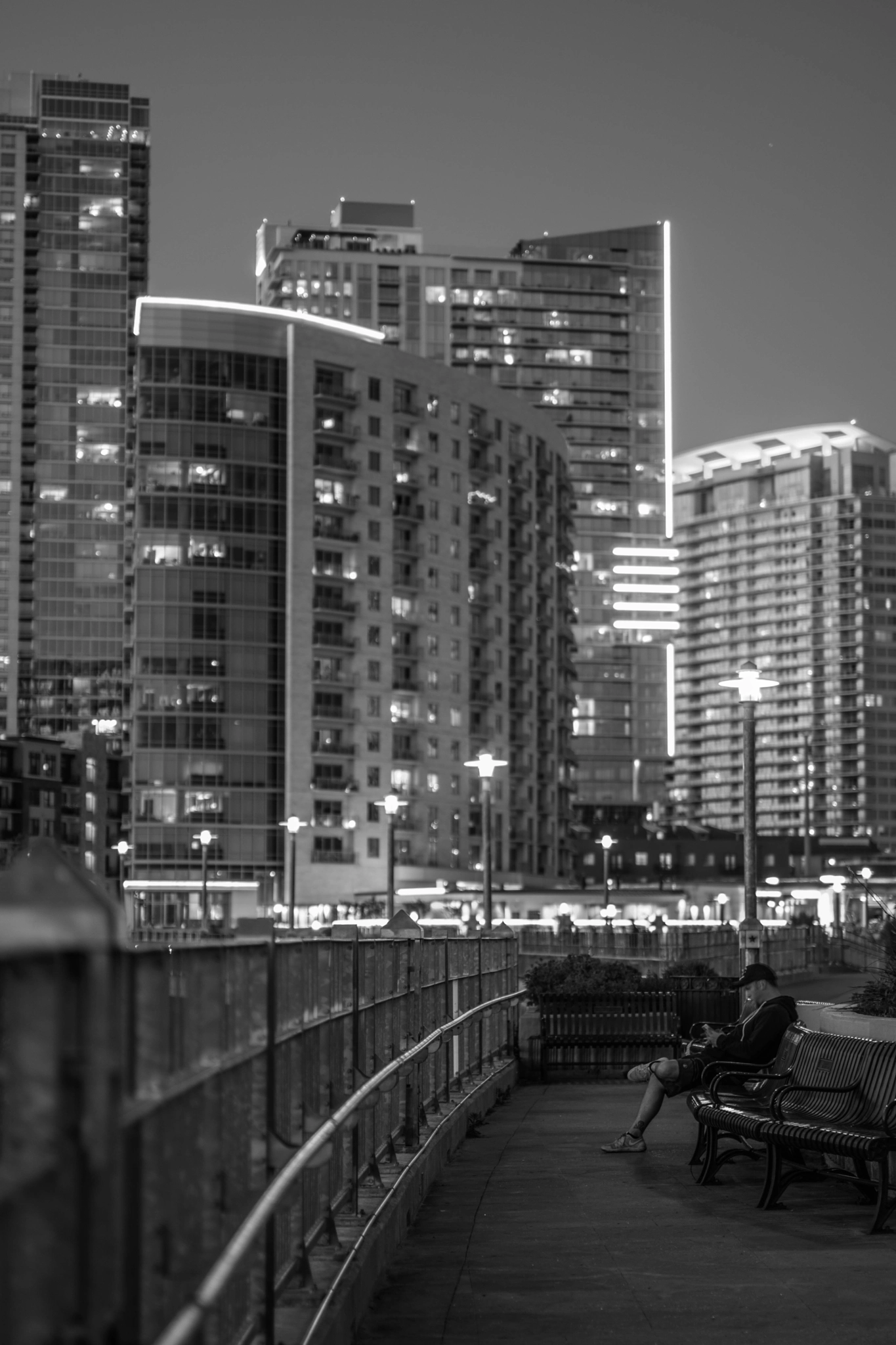 Nikon D5300 + Sigma 50mm F1.4 DG HSM Art sample photo. Black and white austin skyline photography