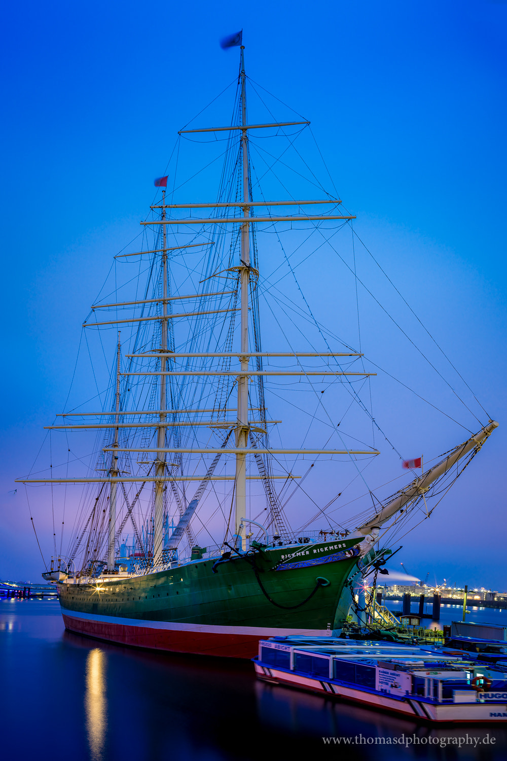 Sony a7R + Canon EF 50mm F1.4 USM sample photo. Rickmer rickmers blue hour photography