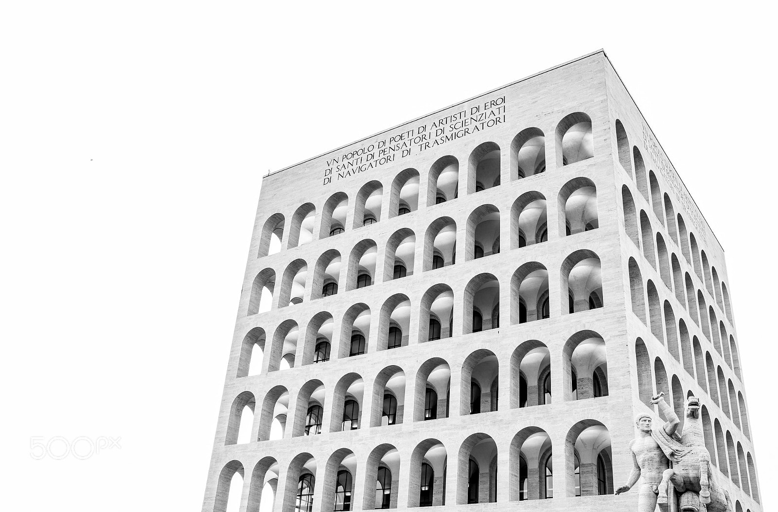 Nikon Df + Nikon AF-S Nikkor 35mm F1.4G sample photo. Palazzo della civiltà - eur bw photography