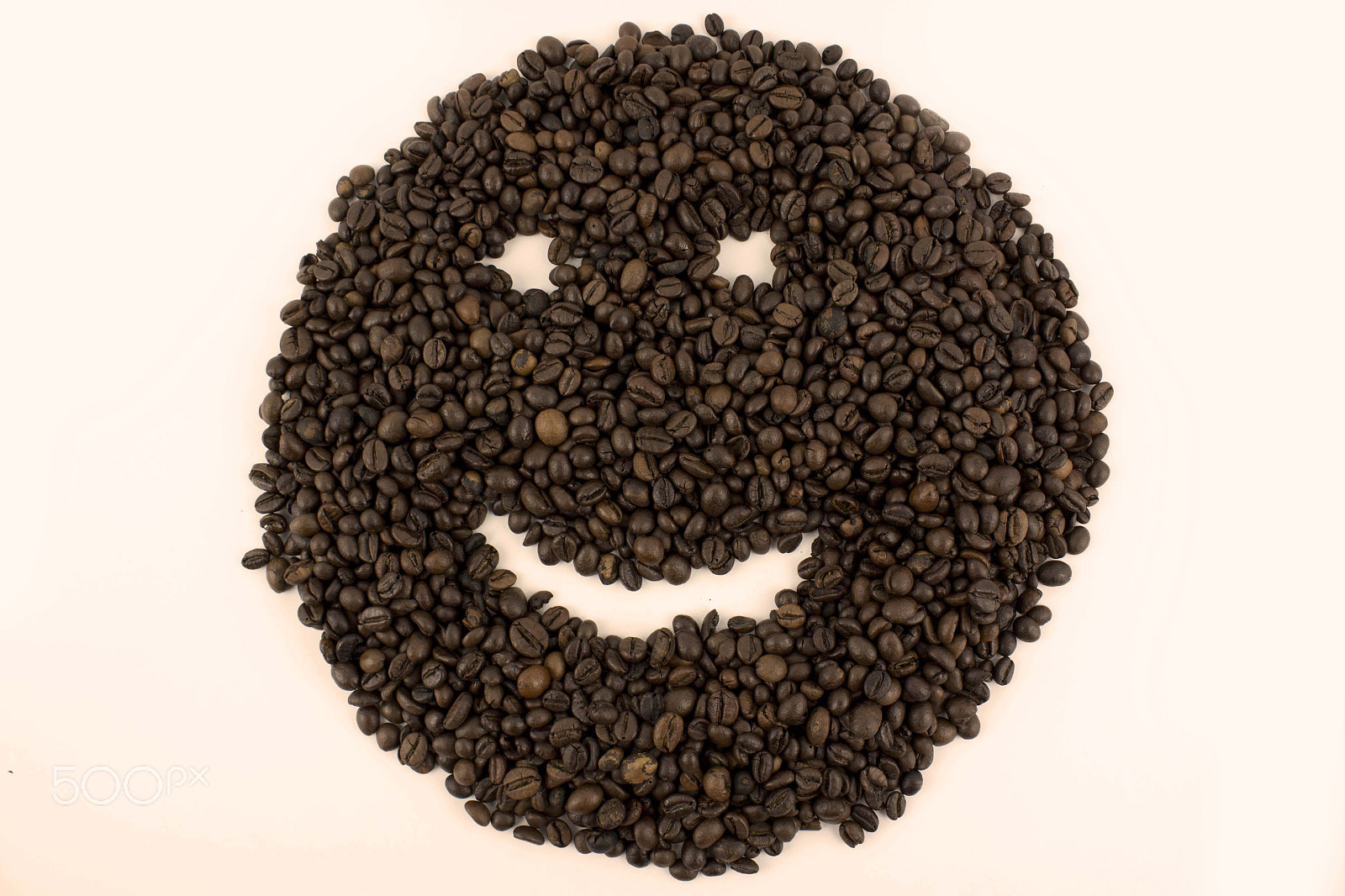 Canon EF-S 18-55mm F3.5-5.6 III sample photo. Smiley face made of coffee beans photography