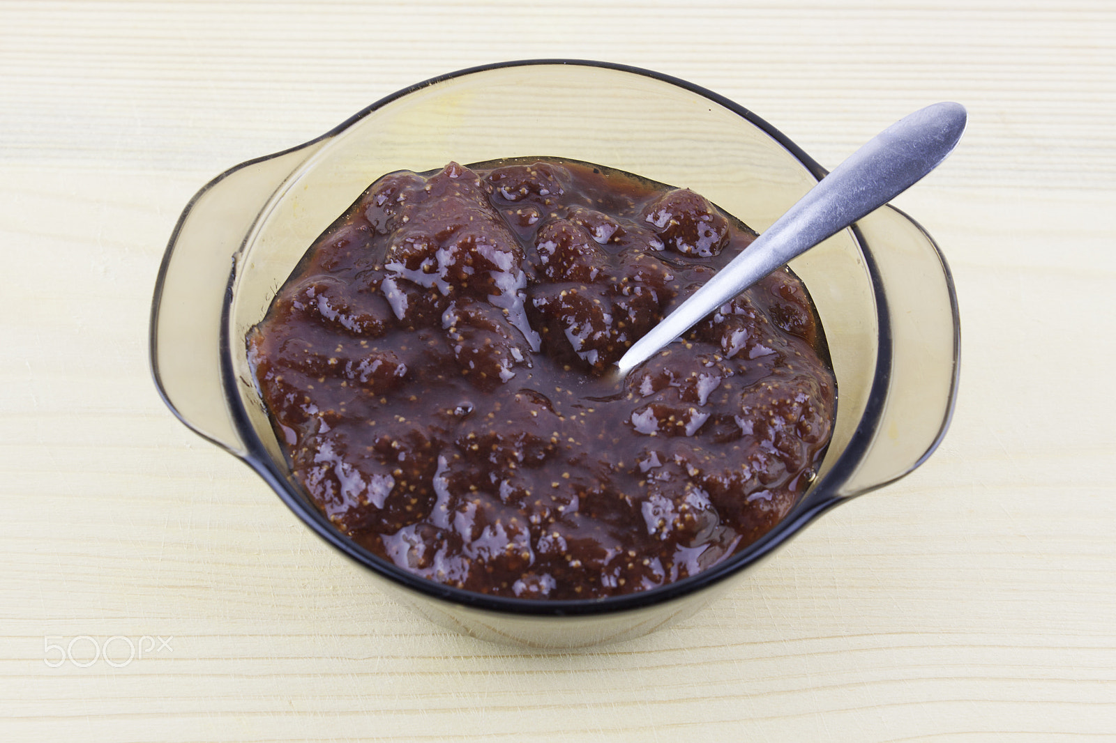 Canon EF-S 18-55mm F3.5-5.6 III sample photo. Jam bowl with spoon photography