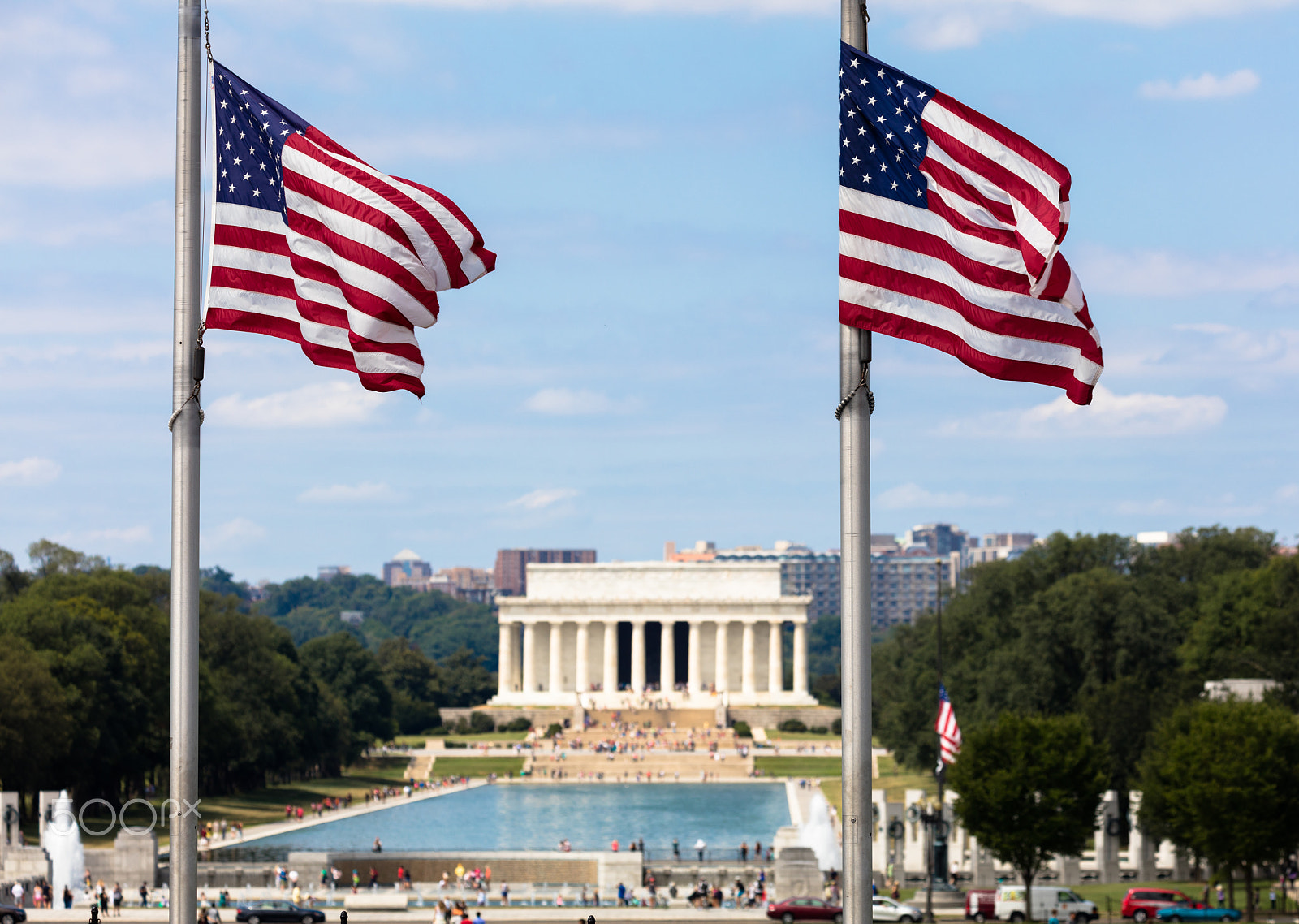 Canon EF 100-400mm F4.5-5.6L IS II USM sample photo. Lincoln memorial from the washington monument photography