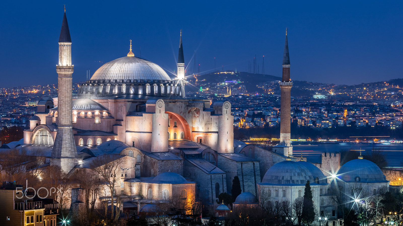 Canon EF 70-200mm F4L IS USM sample photo. Hagia sofia at blue hour (istanbul 2016) photography