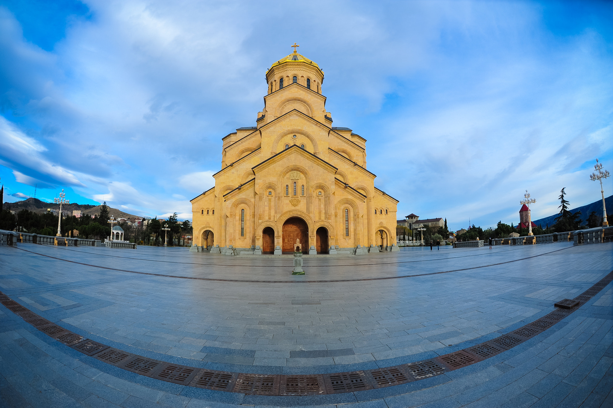 Nikon D700 + Sigma 15mm F2.8 EX DG Diagonal Fisheye sample photo. Holy trinity cathedral of tbilisi photography