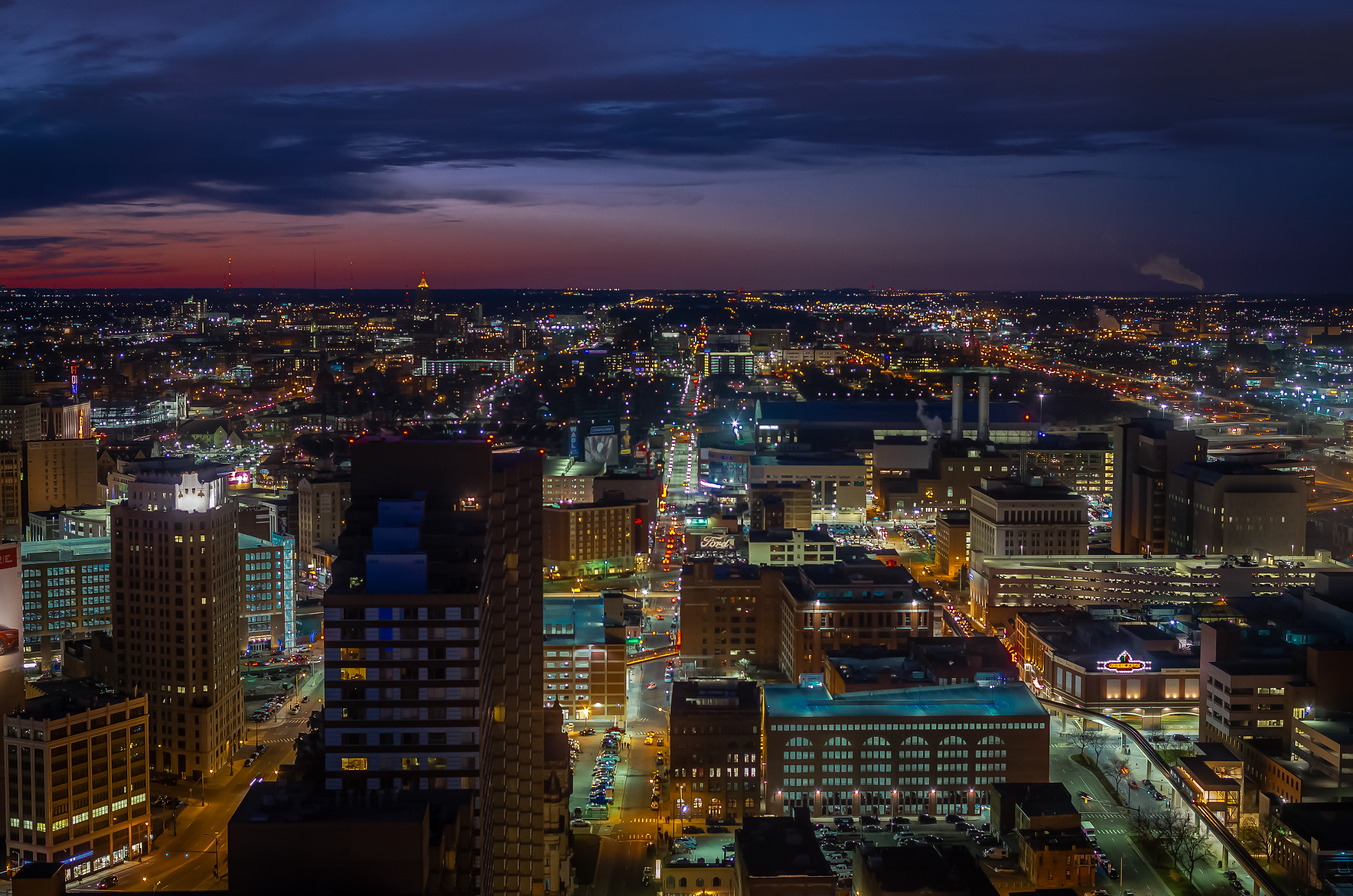Pentax K-5 IIs sample photo. Detroit sunset photography