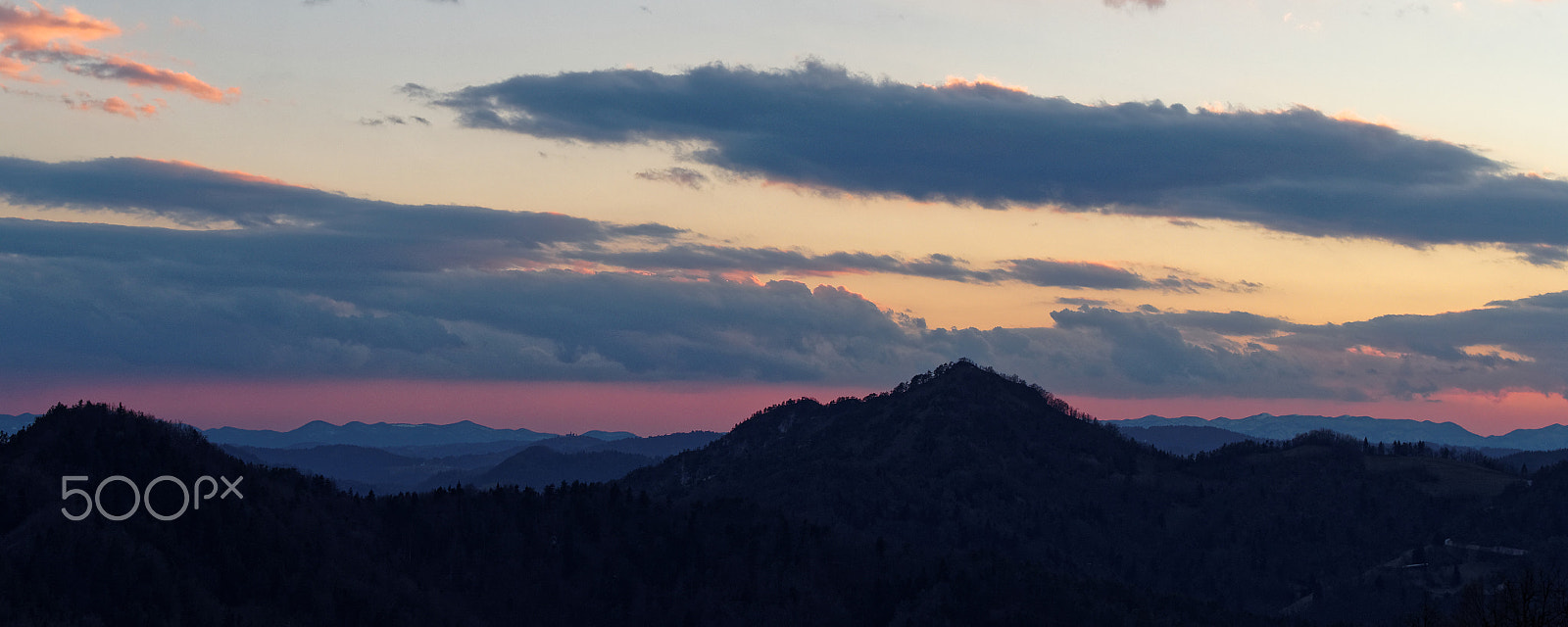 Pentax K-50 sample photo. Hills in sunset photography