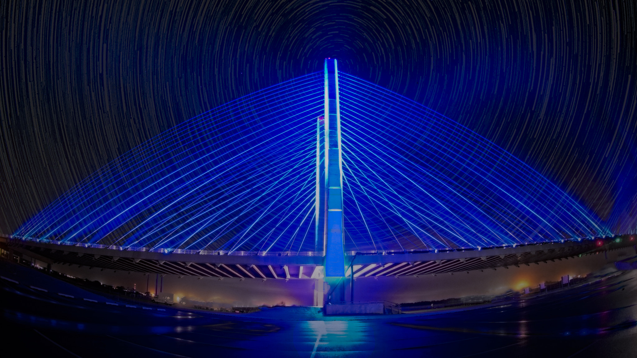 Nikon AF DX Fisheye-Nikkor 10.5mm F2.8G ED sample photo. Indian inlet bridge on delaware coast at night photography