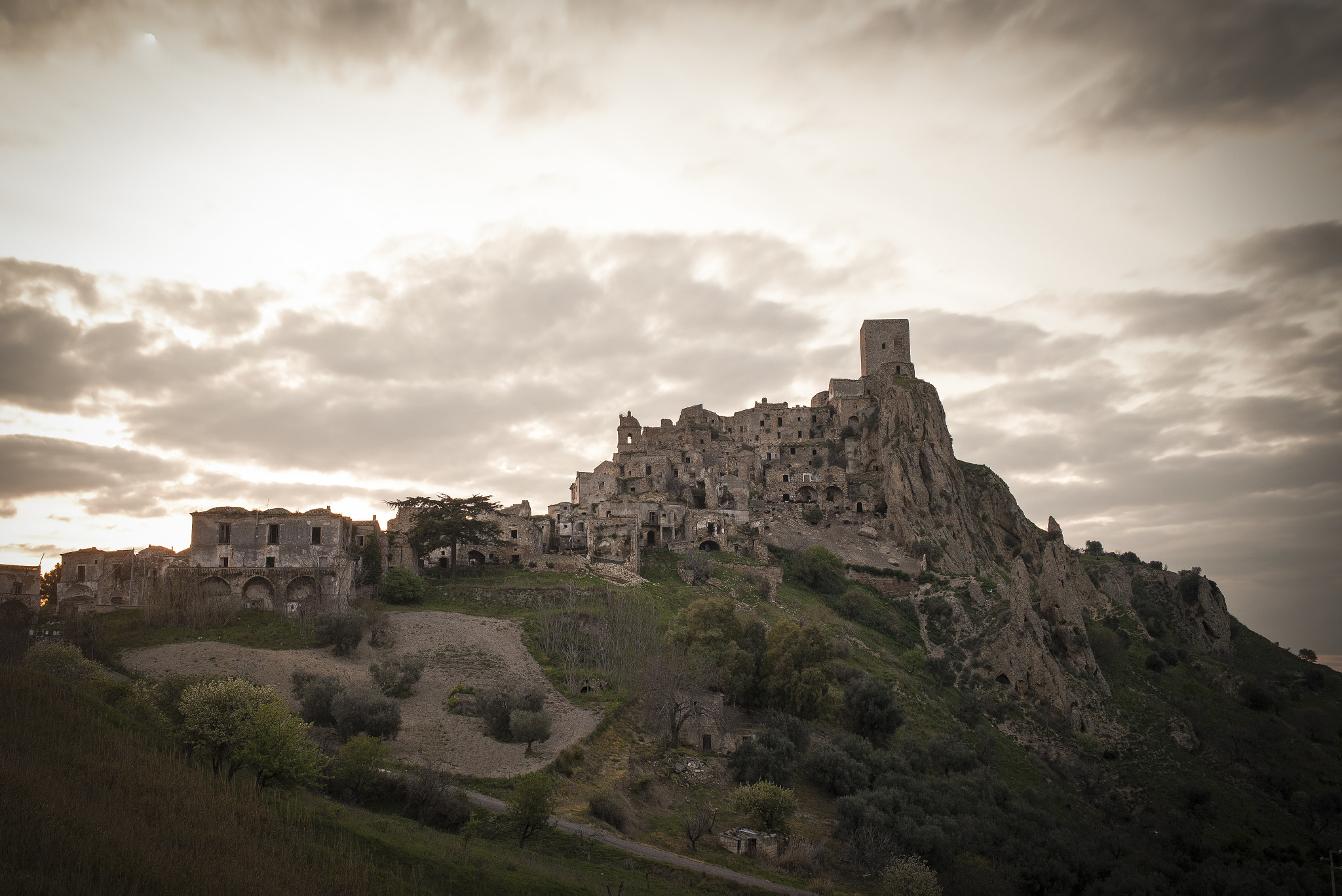 Nikon D750 + AF-S Nikkor 35mm f/1.8G sample photo. Craco gost town in basilicata italy photography