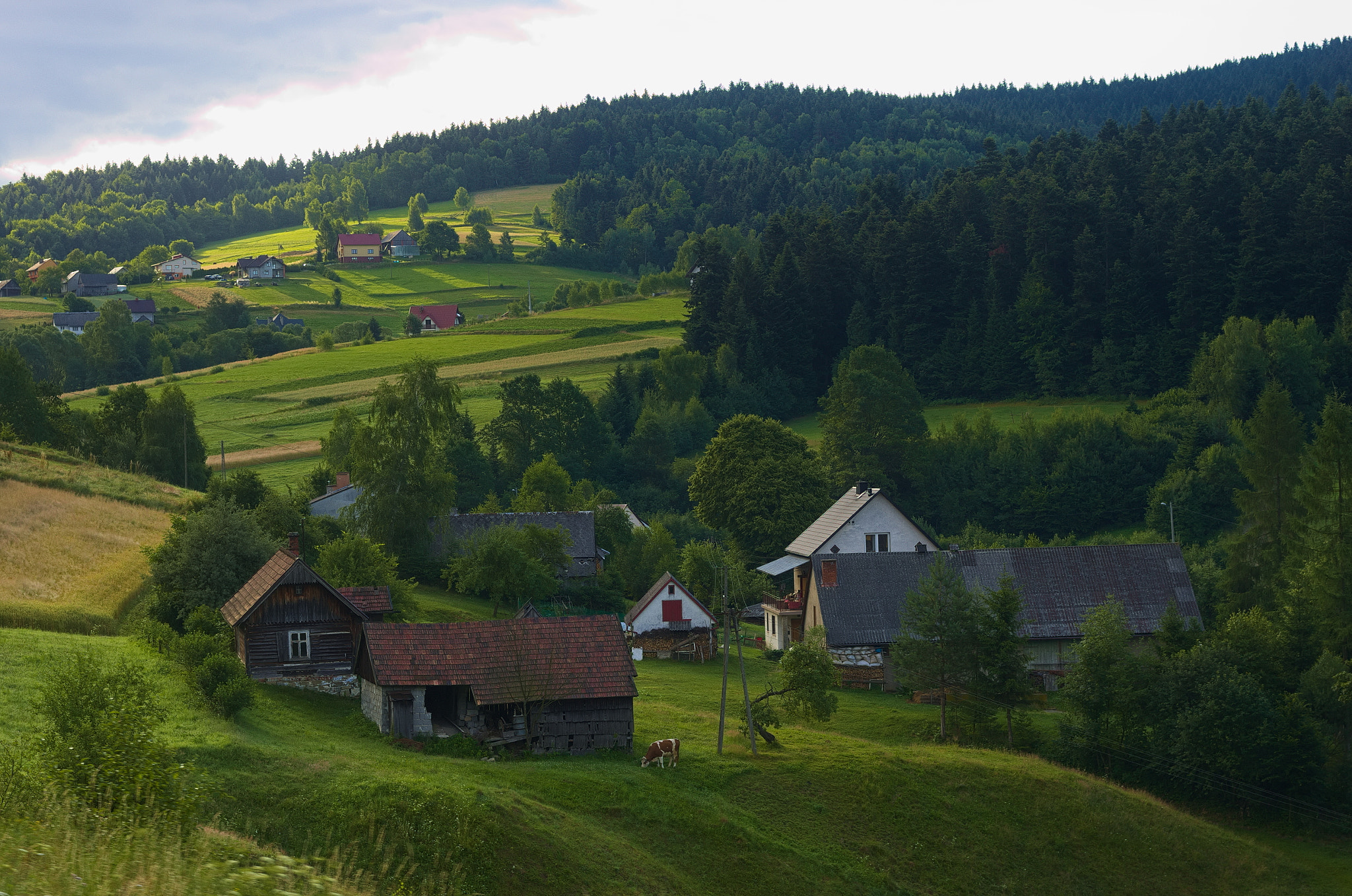 Pentax K-5 + smc PENTAX-FA Macro 50mm F2.8 sample photo. Houses near ptaszkowa, near grybów photography