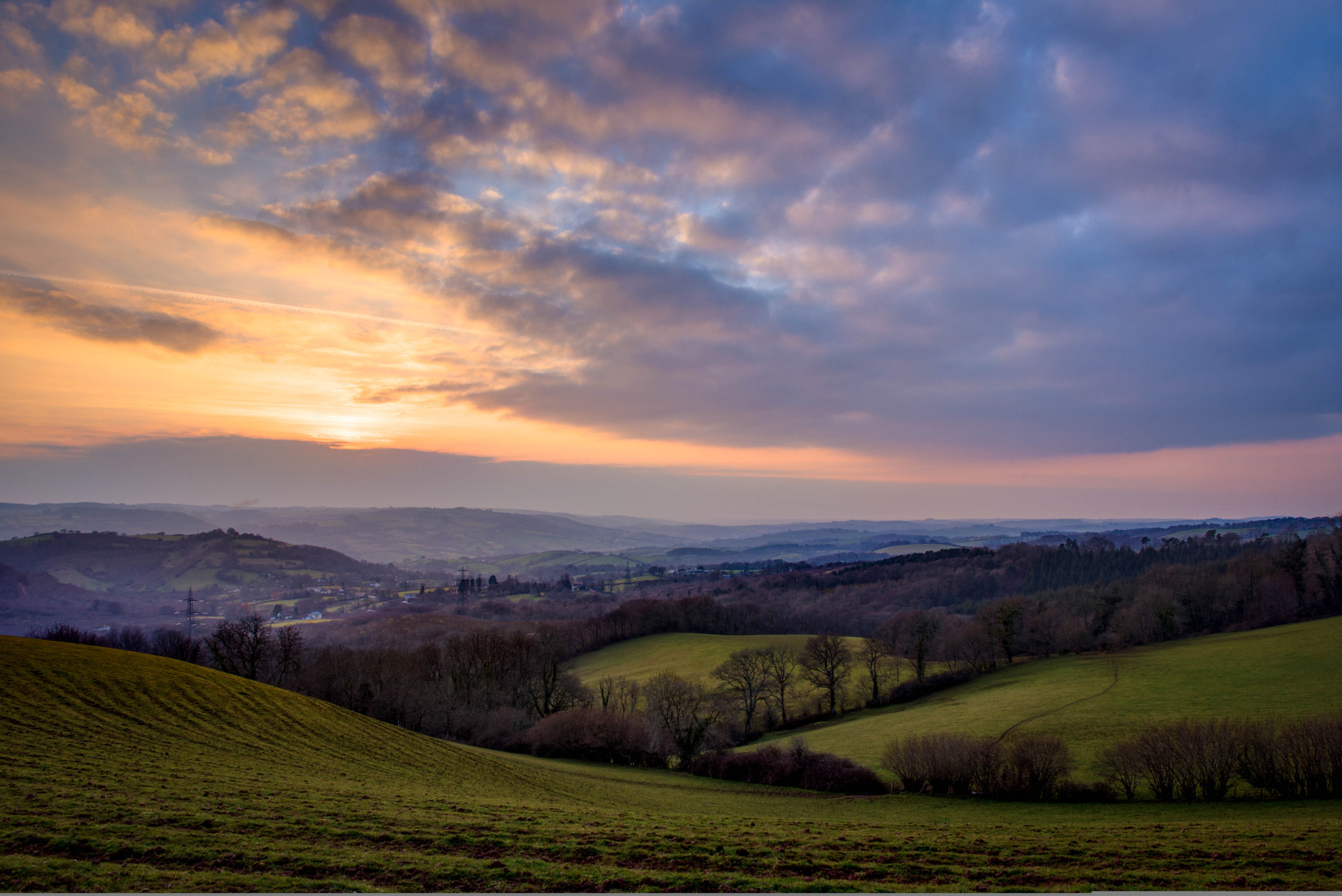 Nikon AF-S Nikkor 24-70mm F2.8E ED VR sample photo. Rolling hills of mid devon photography
