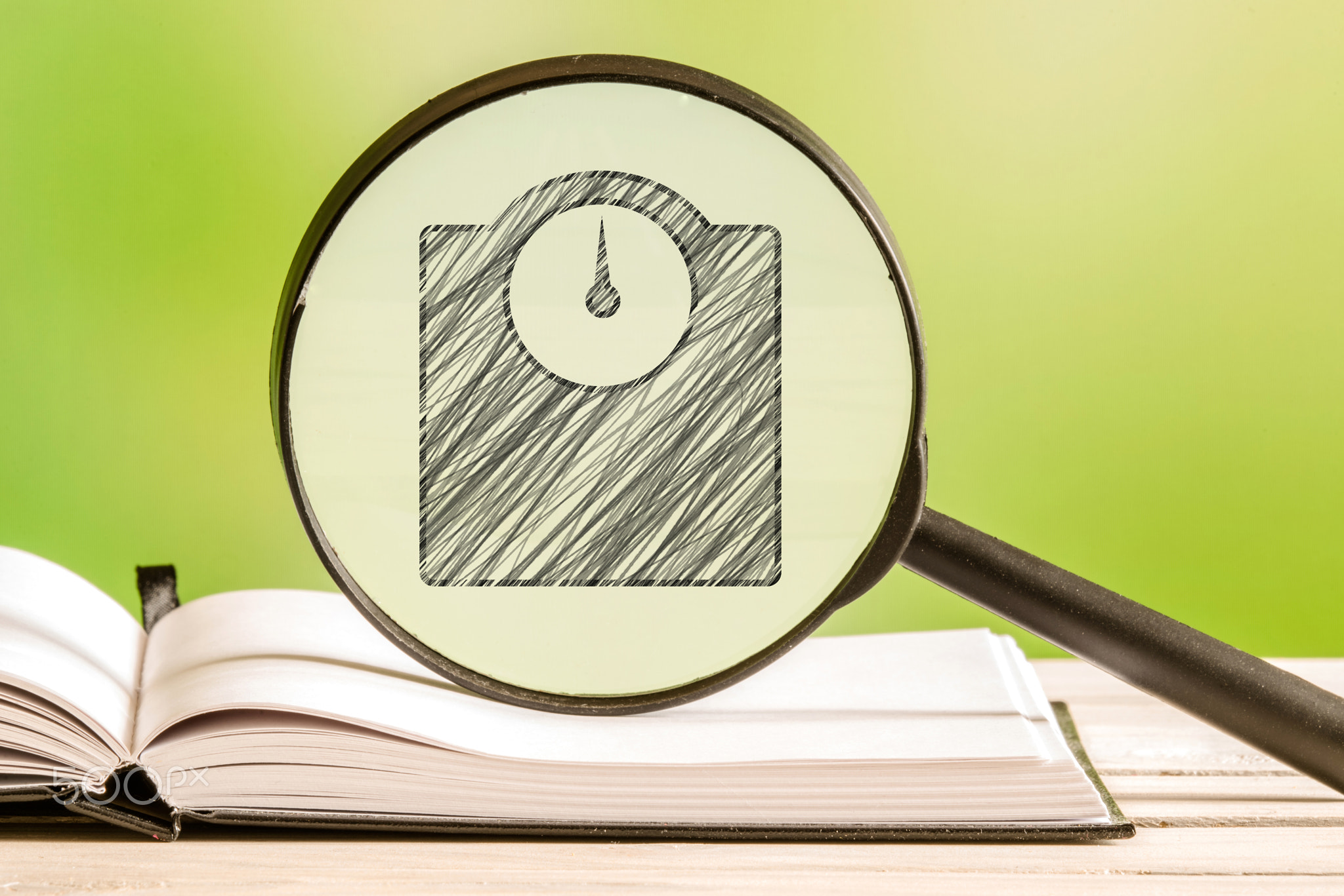 Weightloss information with a pencil drawing