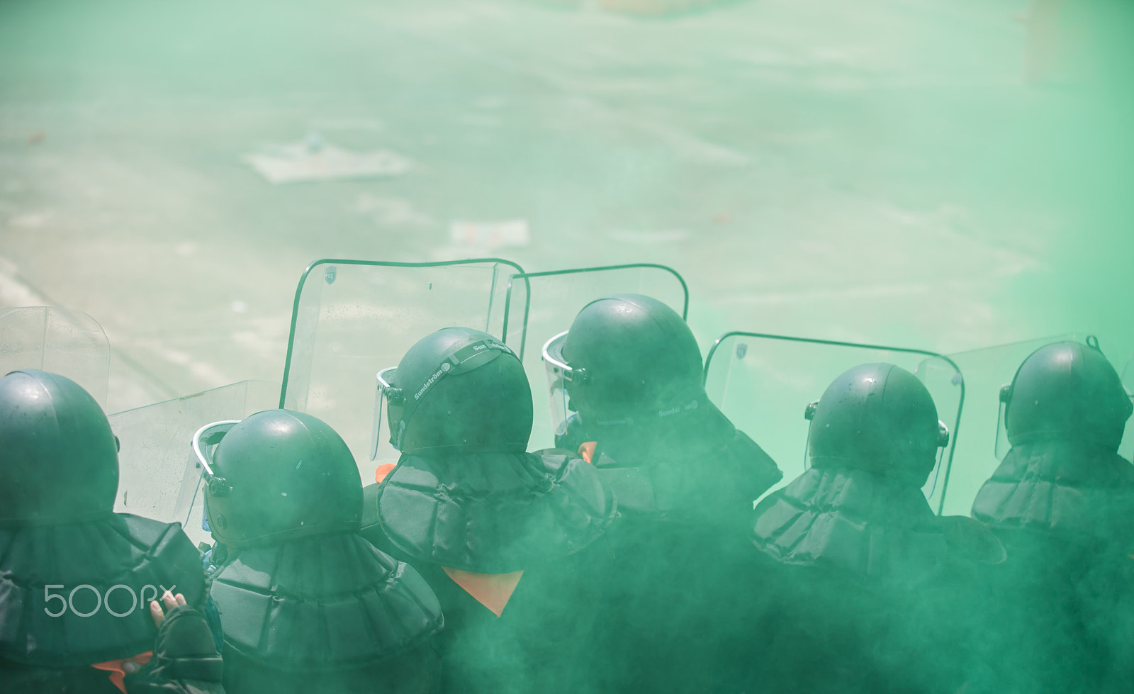 AF-S Zoom-Nikkor 80-200mm f/2.8D IF-ED sample photo. Policemen practice and prepare to control citizen with the international contract at policemen... photography