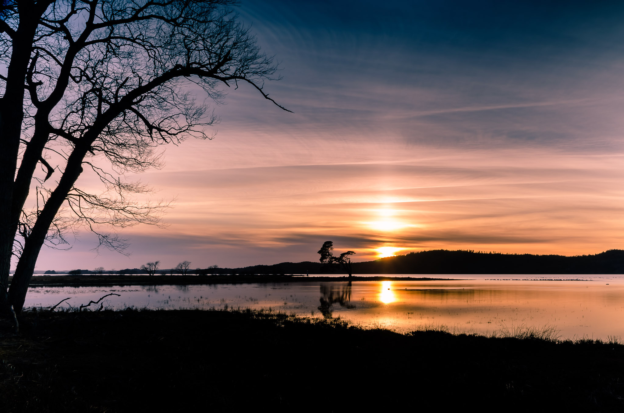 Nikon D5100 + Sigma 18-200mm F3.5-6.3 DC sample photo. Sunset over mjörn, sweden photography