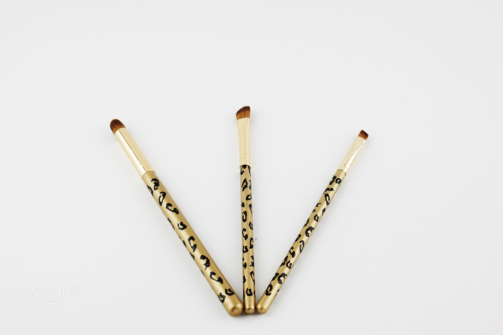 Canon EF-S 18-55mm F3.5-5.6 III sample photo. Makeup brushes and utensils with leopard skin text photography