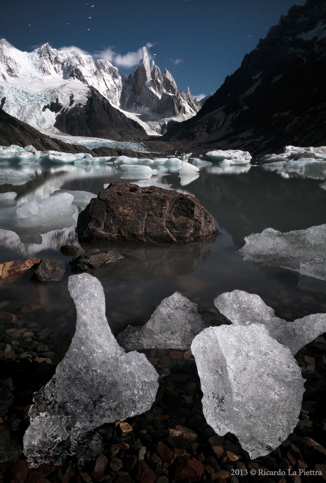 Canon TS-E 24mm f/3.5L sample photo. Cerro torre under moonlight photography