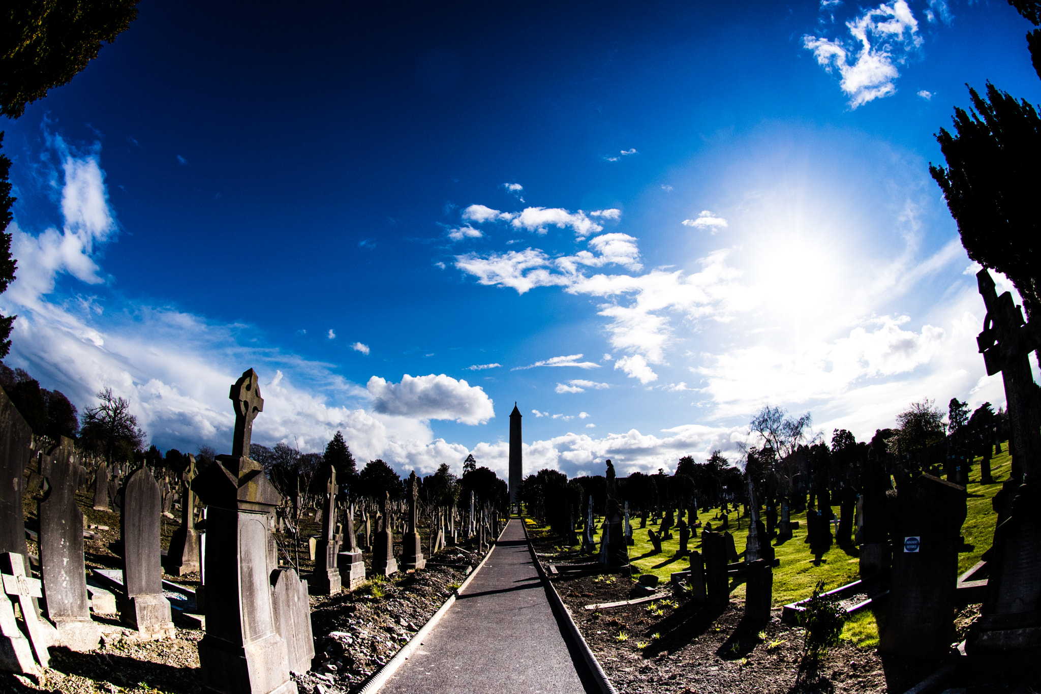 Nikon AF DX Fisheye-Nikkor 10.5mm F2.8G ED sample photo. Views of glesnevin cemetery photography