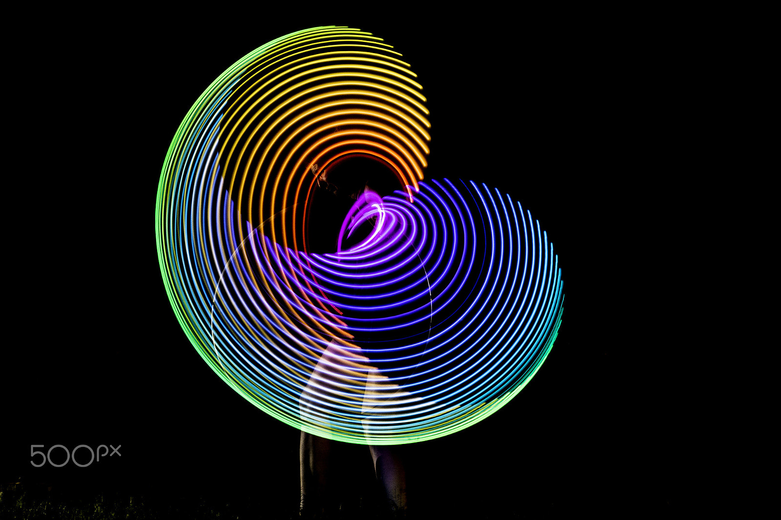 Tamron SP 24-70mm F2.8 Di VC USD sample photo. Neon hoop twirling at a full moon festival photography