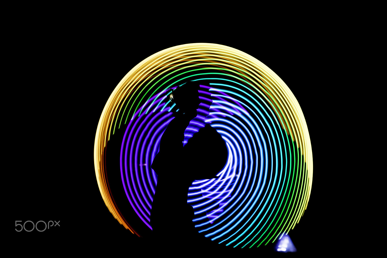 Tamron SP 24-70mm F2.8 Di VC USD sample photo. Neon hoop twirling at a full moon festival photography