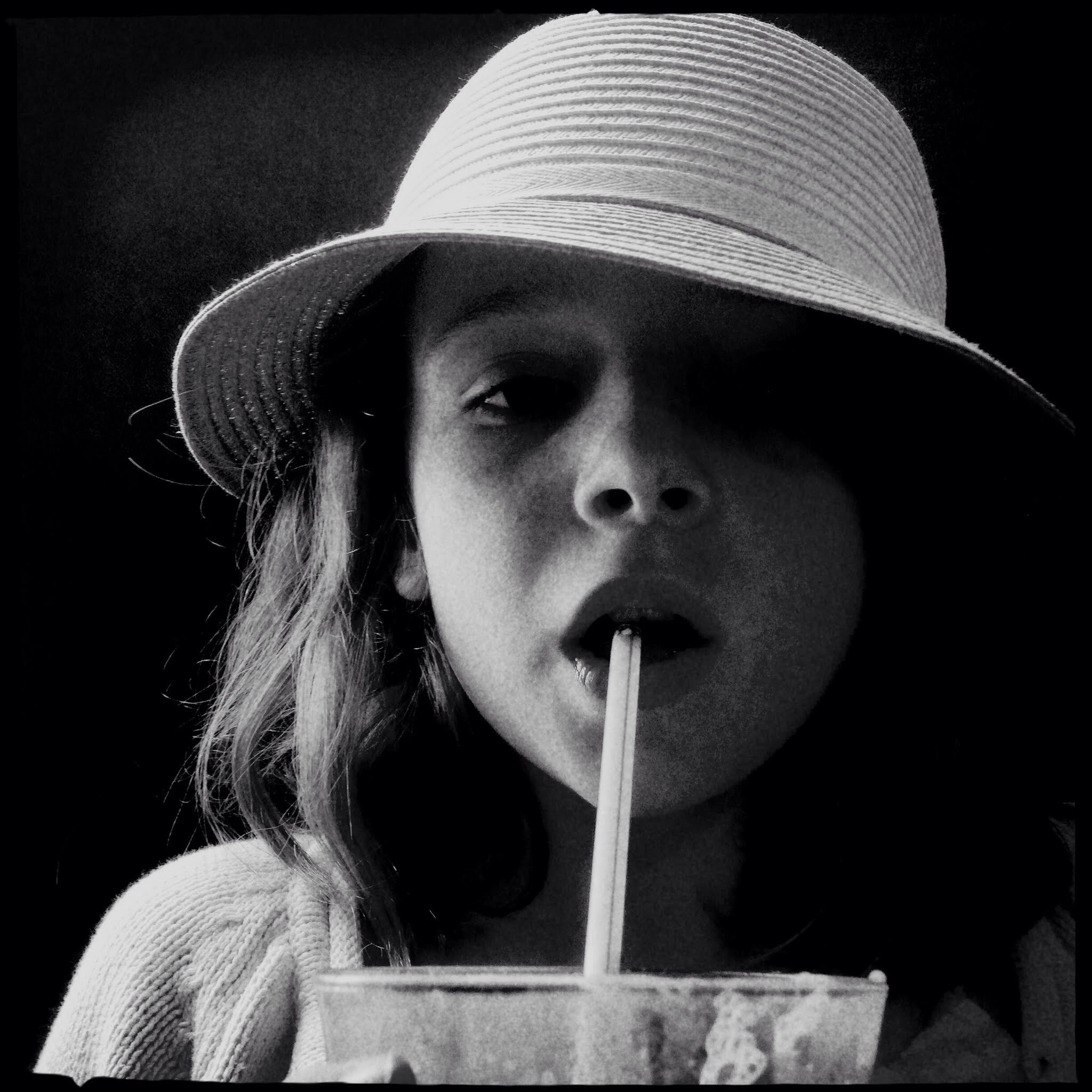Hipstamatic 274 sample photo. Lola drinks a milkshake photography