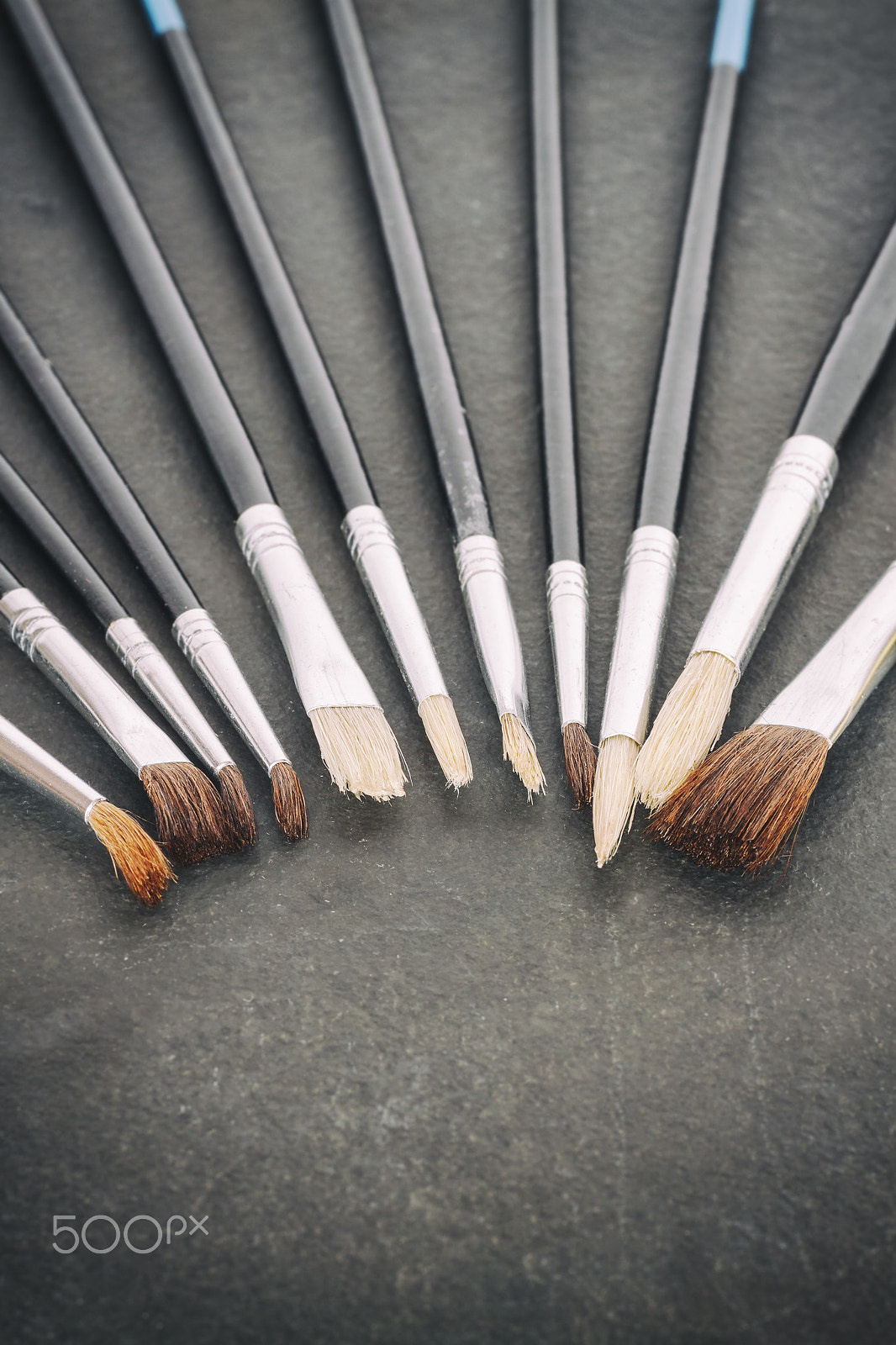 Canon EOS 50D + Sigma 70mm F2.8 EX DG Macro sample photo. Vintage stylized old paintbrushes. photography