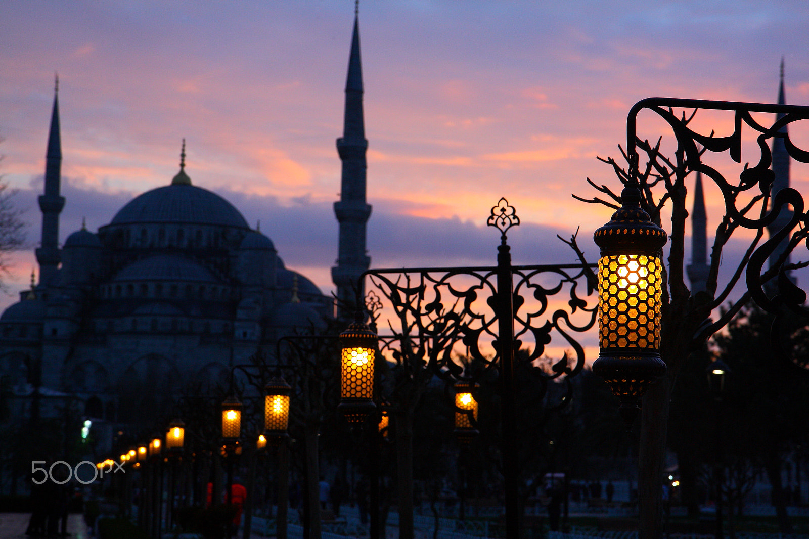 Canon EOS 450D (EOS Rebel XSi / EOS Kiss X2) sample photo. Blue mosque at sunset photography