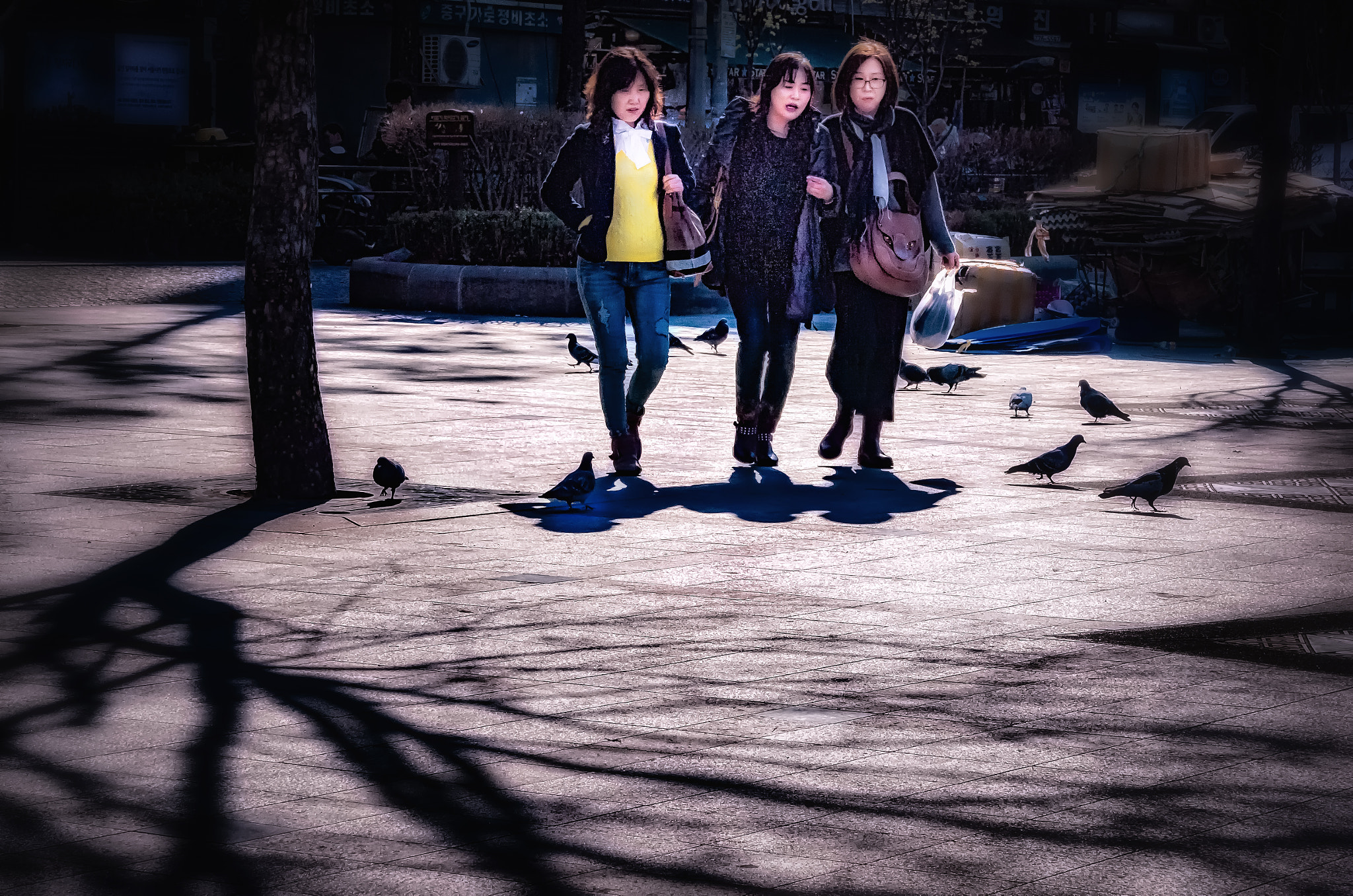 Nikon D4 sample photo. Seoul, early spring, 3 women photography
