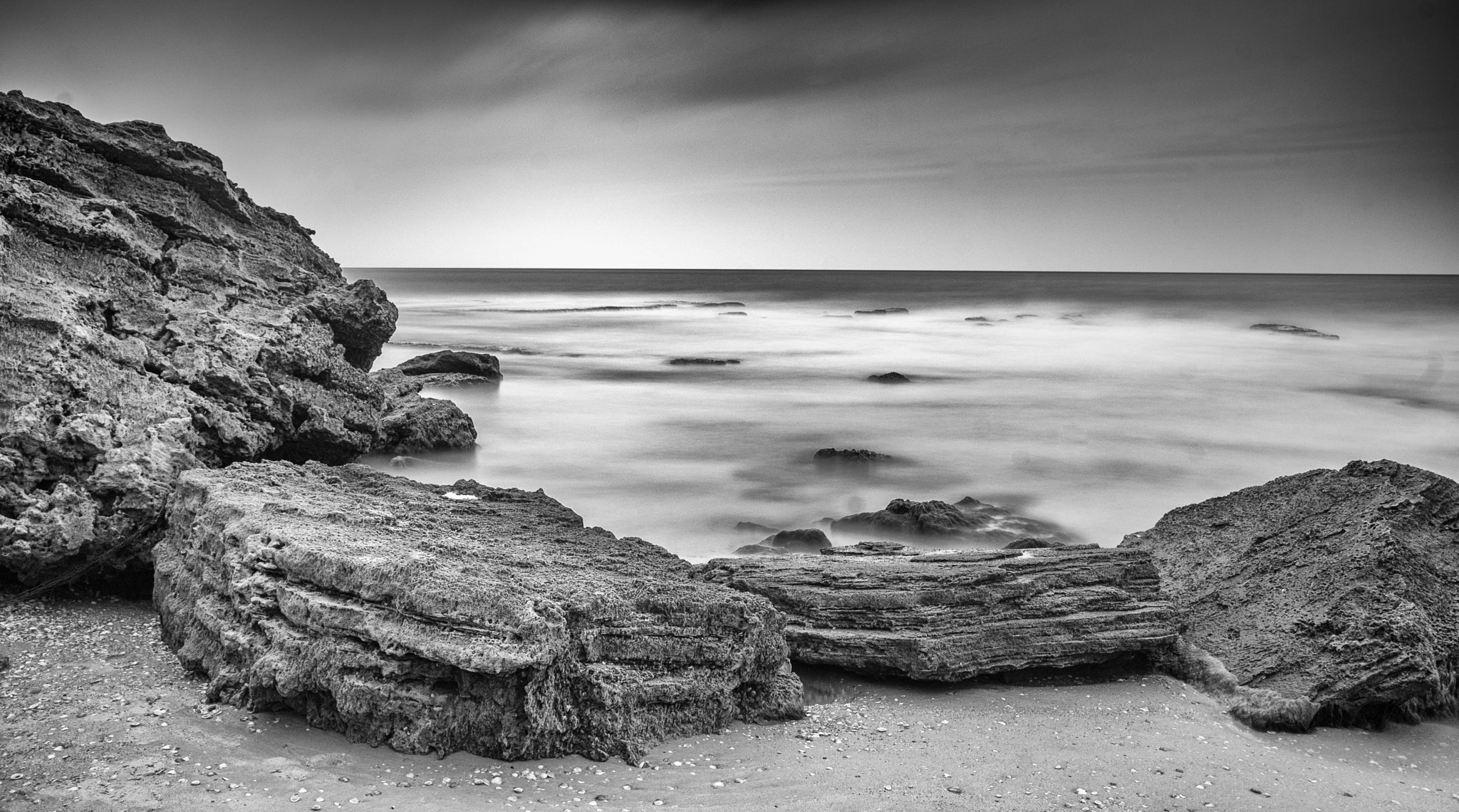 Sony a7 II + Tamron SP 24-70mm F2.8 Di VC USD sample photo. Seascape 76 b/w photography