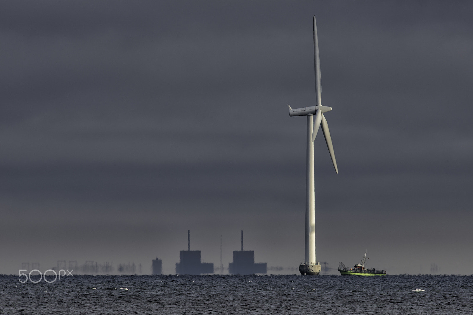 Nikon AF-S Nikkor 200-500mm F5.6E ED VR sample photo. Windmill at sea, copenhagen photography