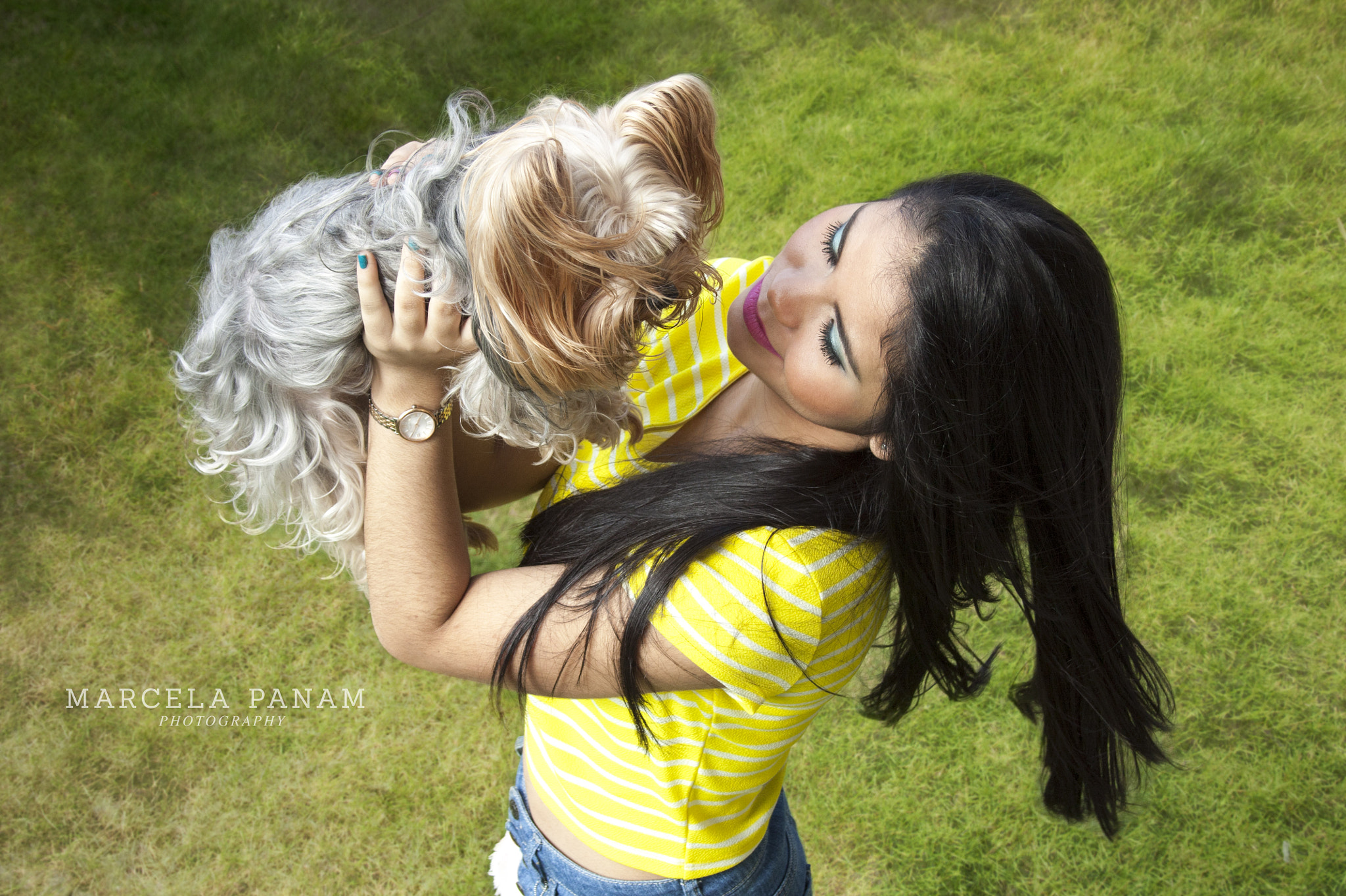 Canon EF-S 18-55mm F3.5-5.6 sample photo. Girl playing with her little dog. photography