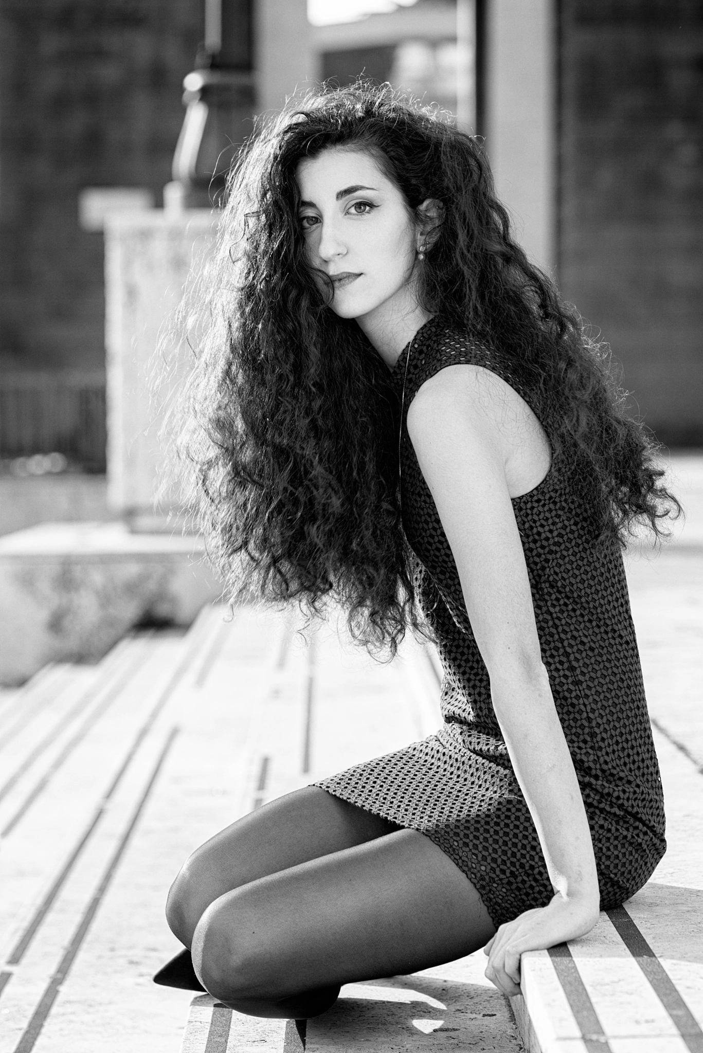 Nikon D610 + Nikon AF Nikkor 105mm F2D DC sample photo. Marta on the steps photography