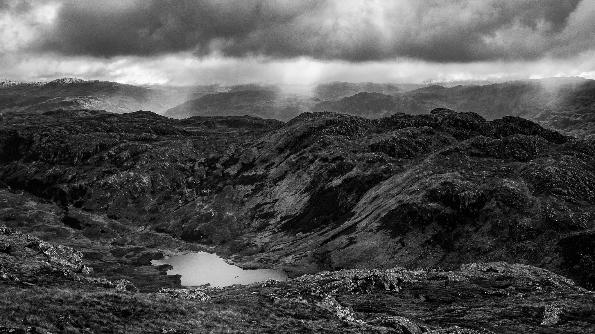 Panasonic Lumix DMC-G7 + Panasonic Lumix G 20mm F1.7 ASPH sample photo. Rain coming to loch Àirigh a' choire photography