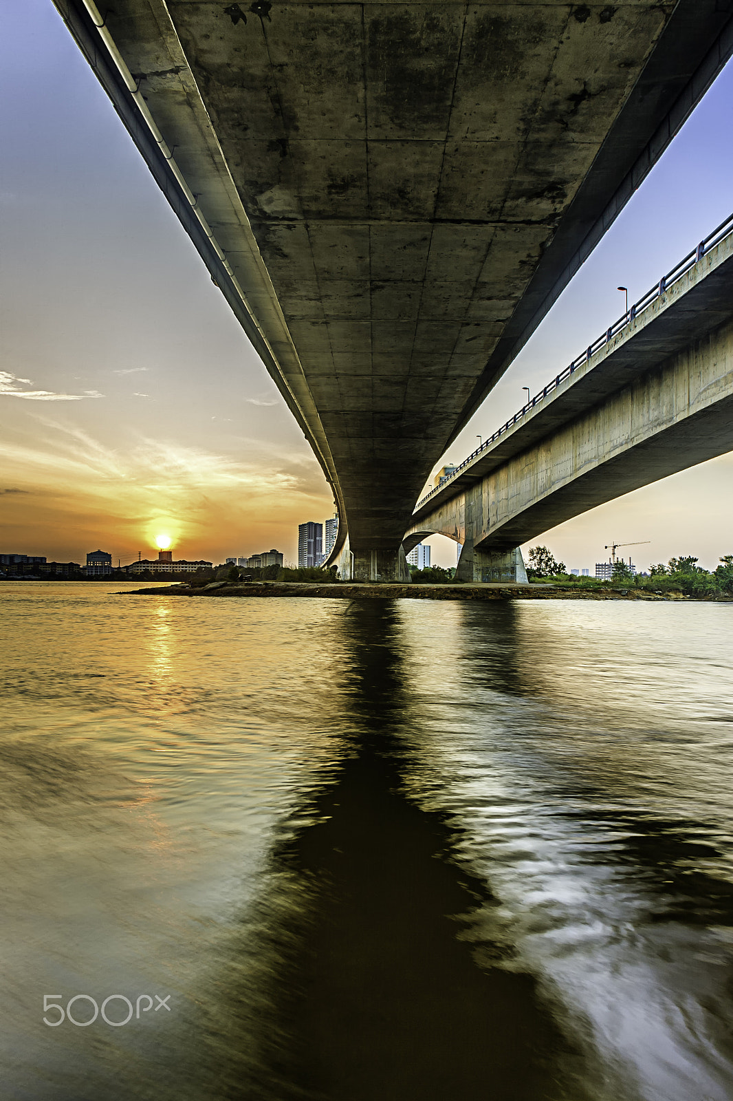 Canon EOS-1D Mark II sample photo. Hdr under the bridge permas, johor photography