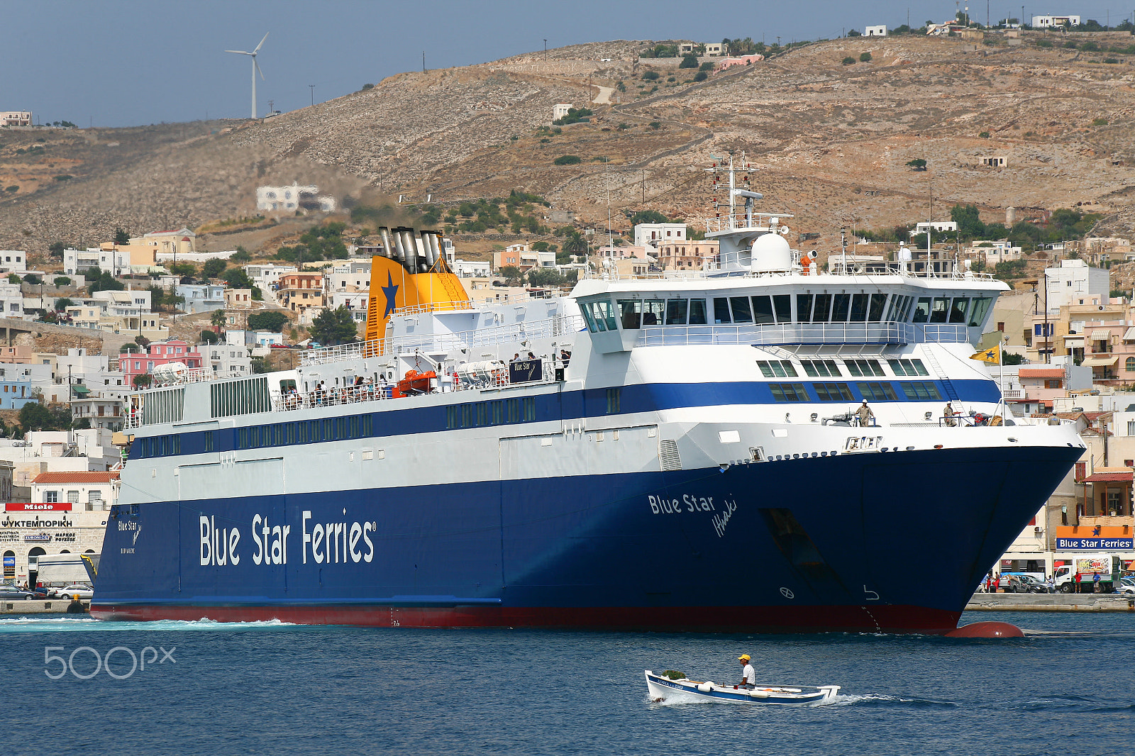 Canon EOS 5D + Canon EF 70-300mm F4-5.6 IS USM sample photo. Blue star ithaki in syros photography