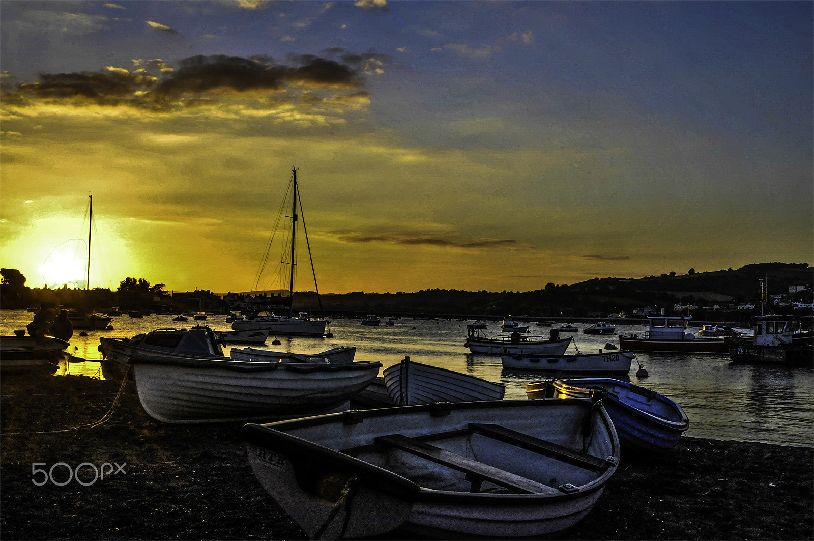 Nikon D300 sample photo. Teignmouth sunset with full sun photography
