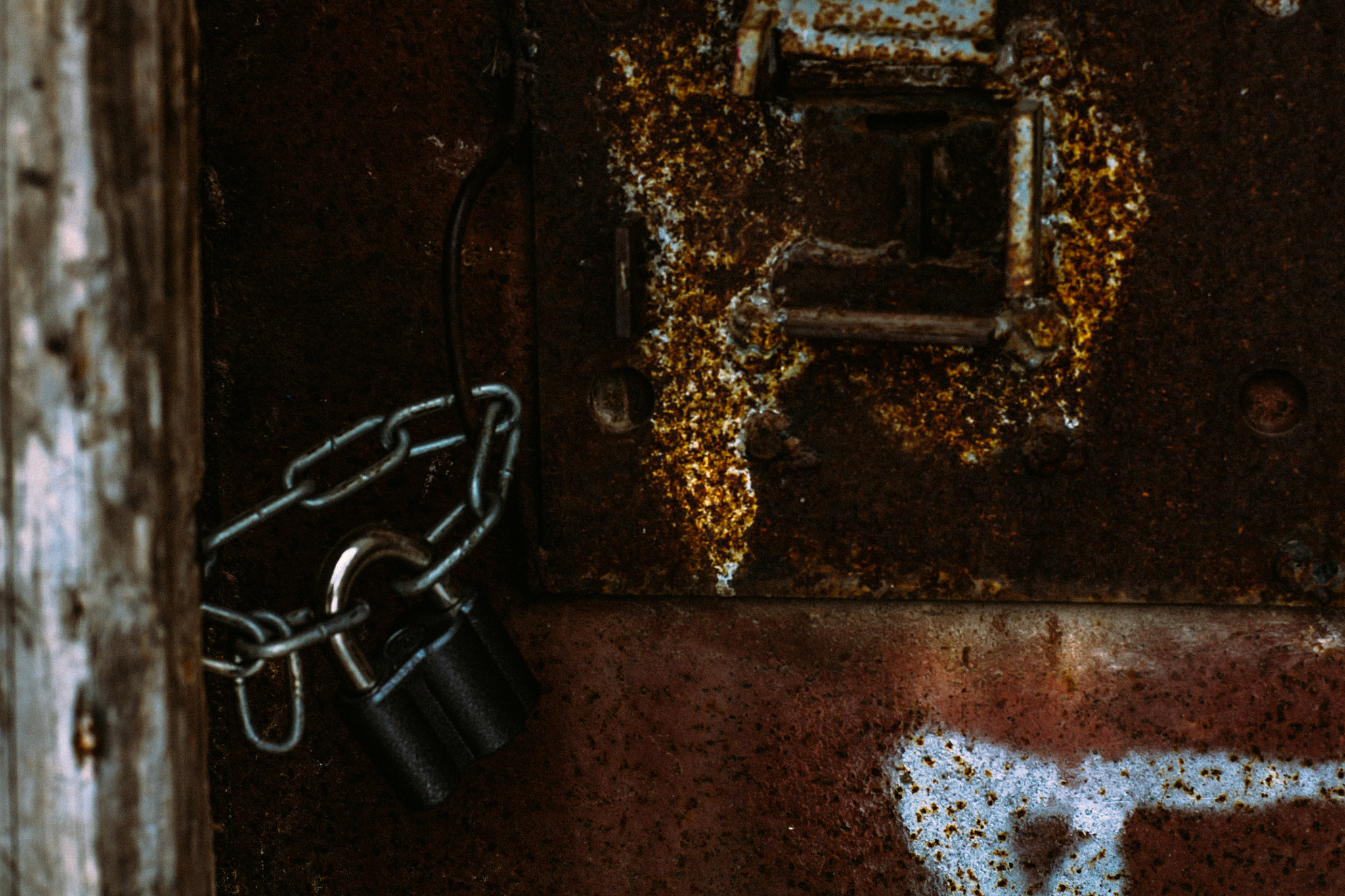 Sony Alpha DSLR-A500 + Sony 50mm F1.4 sample photo. Old door / new lock photography