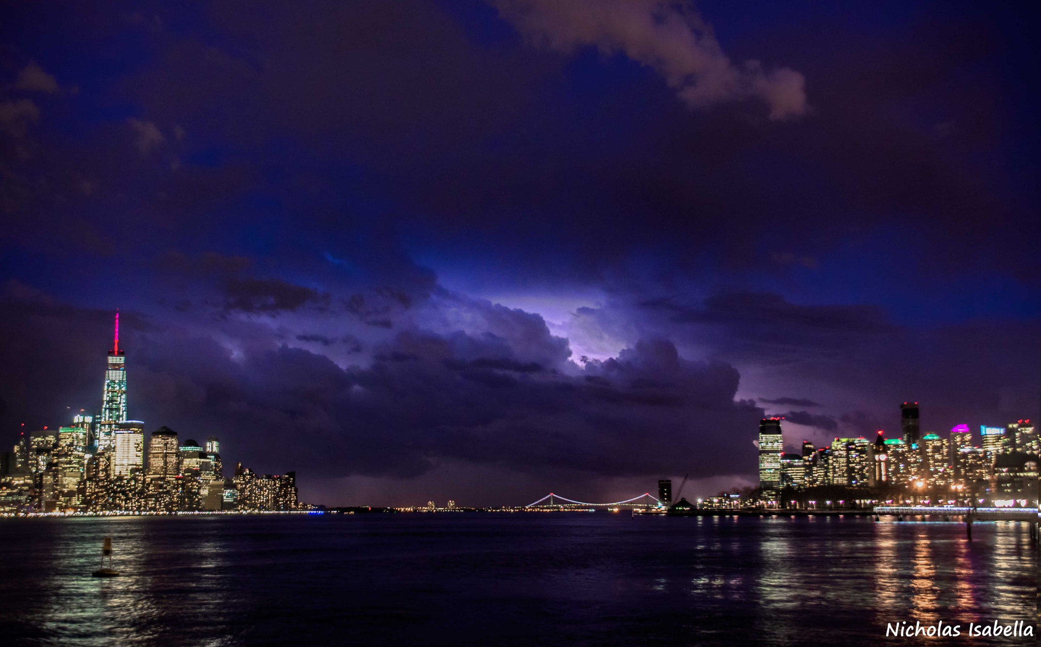 Nikon D600 + Sigma 28-200mm F3.5-5.6 Compact Aspherical Hyperzoom Macro sample photo. Thunderstorms over new york harbor photography