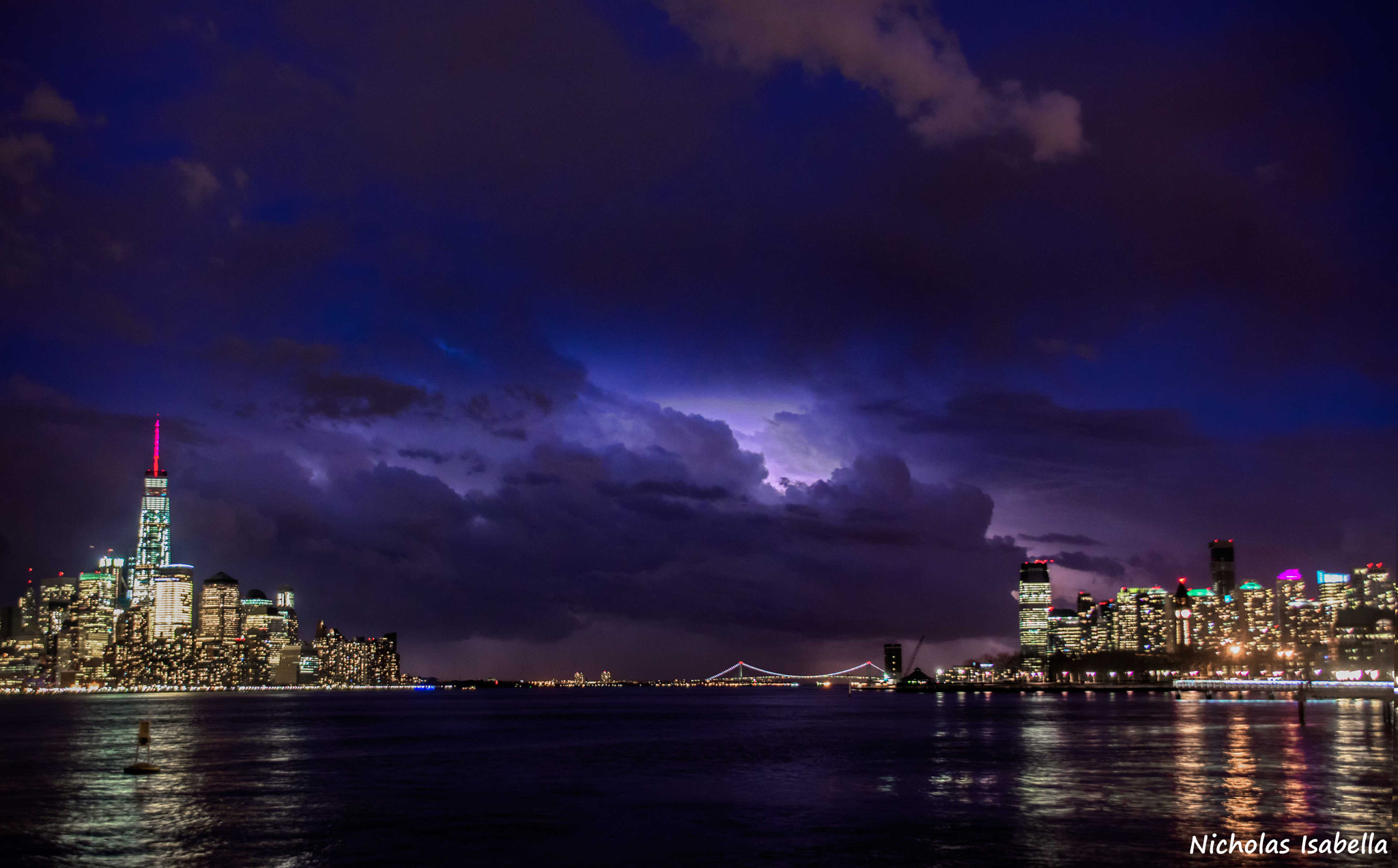 Sigma 28-200mm F3.5-5.6 Compact Aspherical Hyperzoom Macro sample photo. Thunderstorms over new york harbor photography