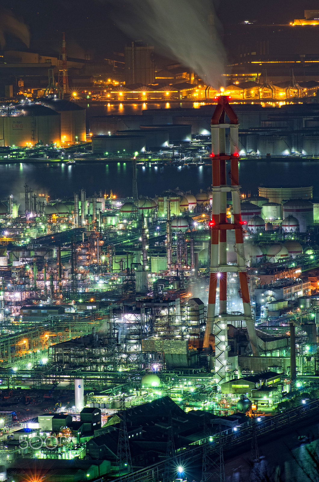 Pentax smc DA* 200mm F2.8 ED (IF) SDM sample photo. 水島コンビナート mizushima plant photography