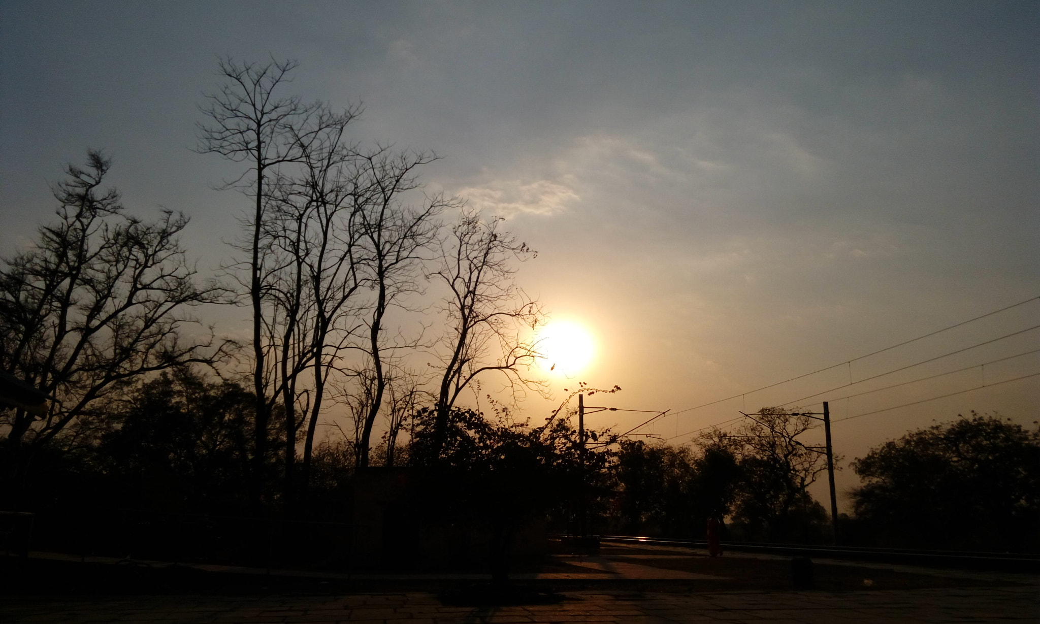 HTC DESIRE 820G PLUS DUAL SIM sample photo. Sunset at railway station photography