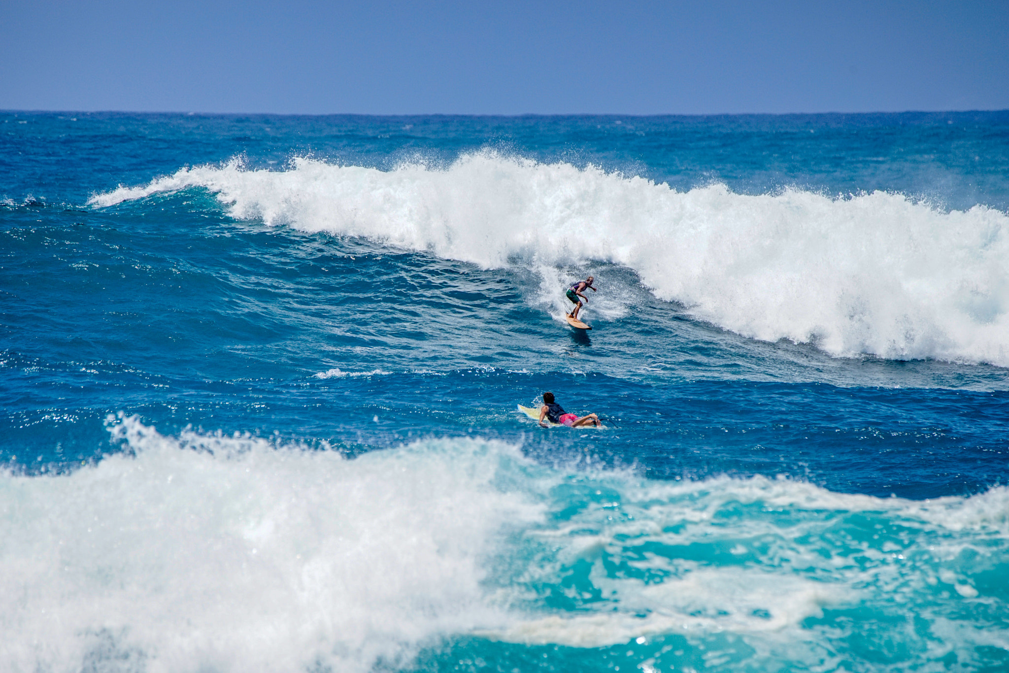Sony a7 II + Tamron SP 150-600mm F5-6.3 Di VC USD sample photo. Surfing 15-25 ft waves at waimea beach north shore photography