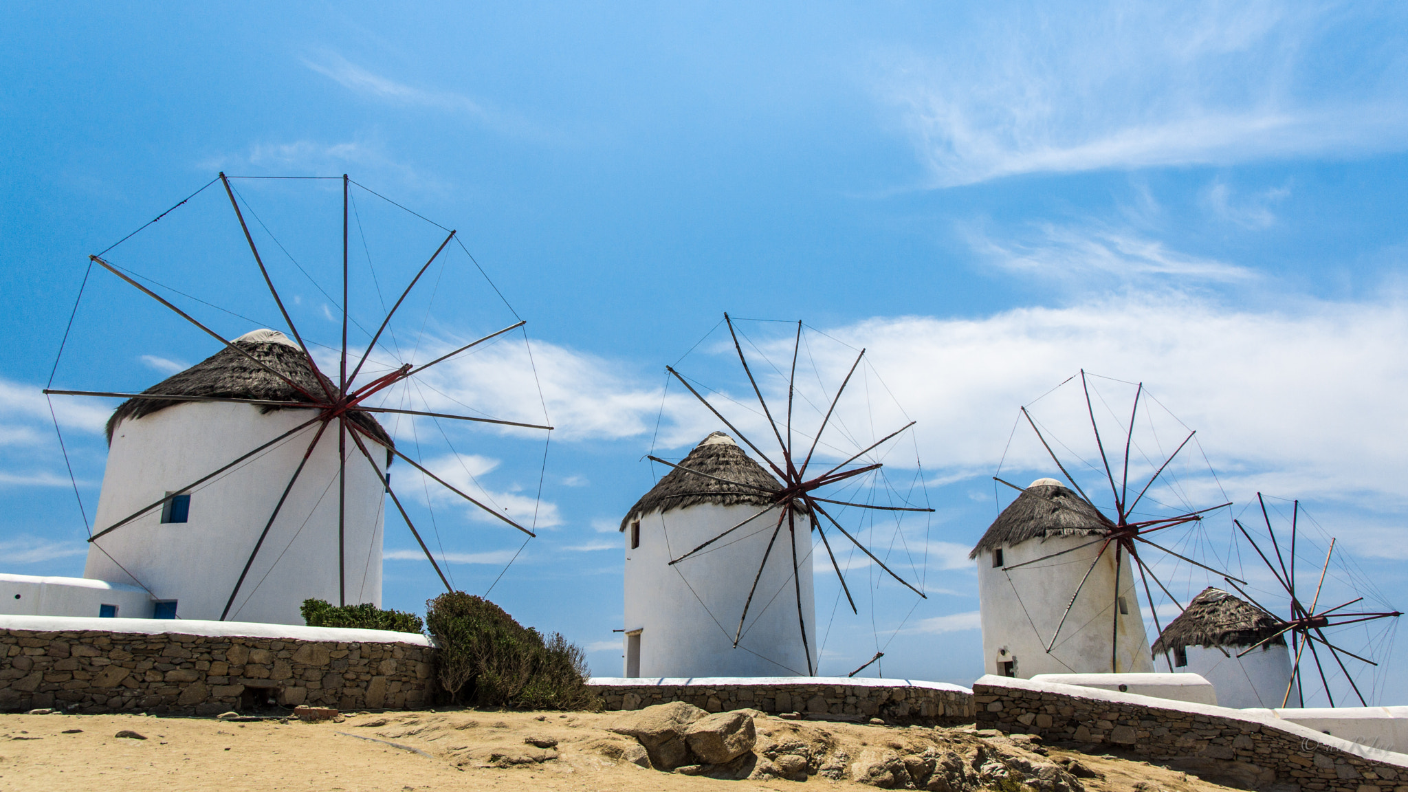 Sony SLT-A77 sample photo. The windmills of mykonos photography