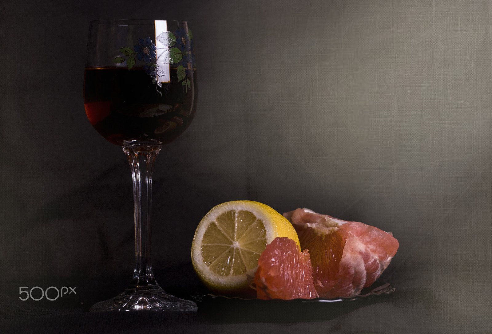 AF Zoom-Nikkor 28-85mm f/3.5-4.5 sample photo. Lemon and wine photography