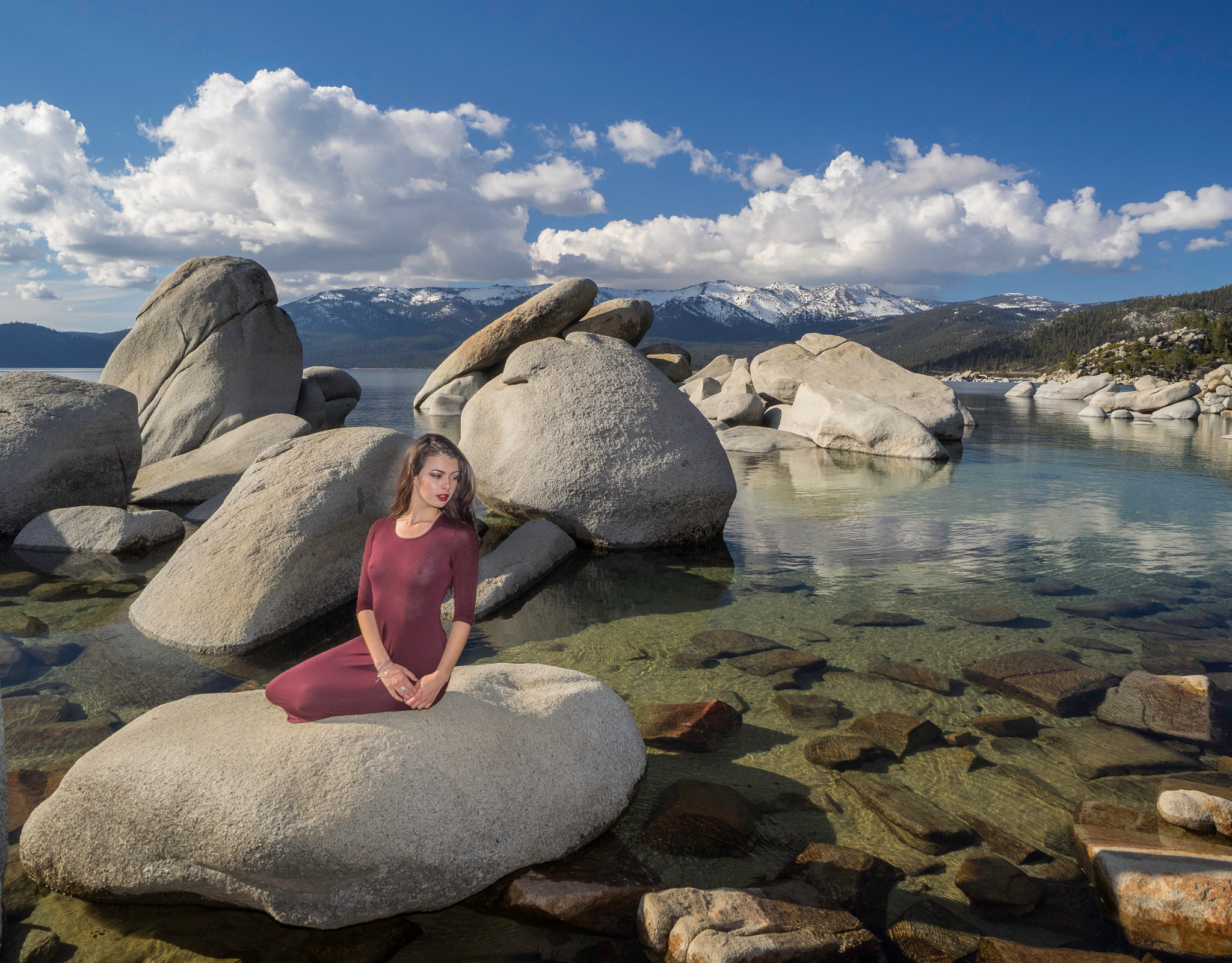 Olympus Zuiko Digital ED 12-60mm F2.8-4.0 SWD sample photo. Woman at lake tahoe photography
