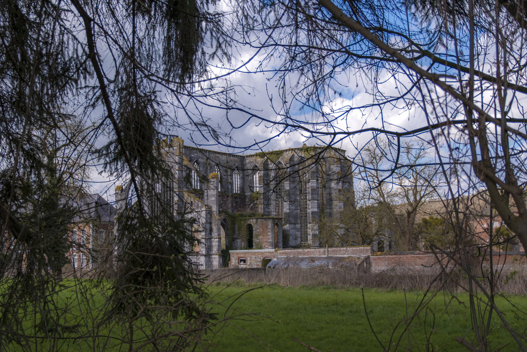 Nikon D5500 + Sigma 17-70mm F2.8-4 DC Macro OS HSM | C sample photo. Abbaye d'aulne panorama cadrage photography