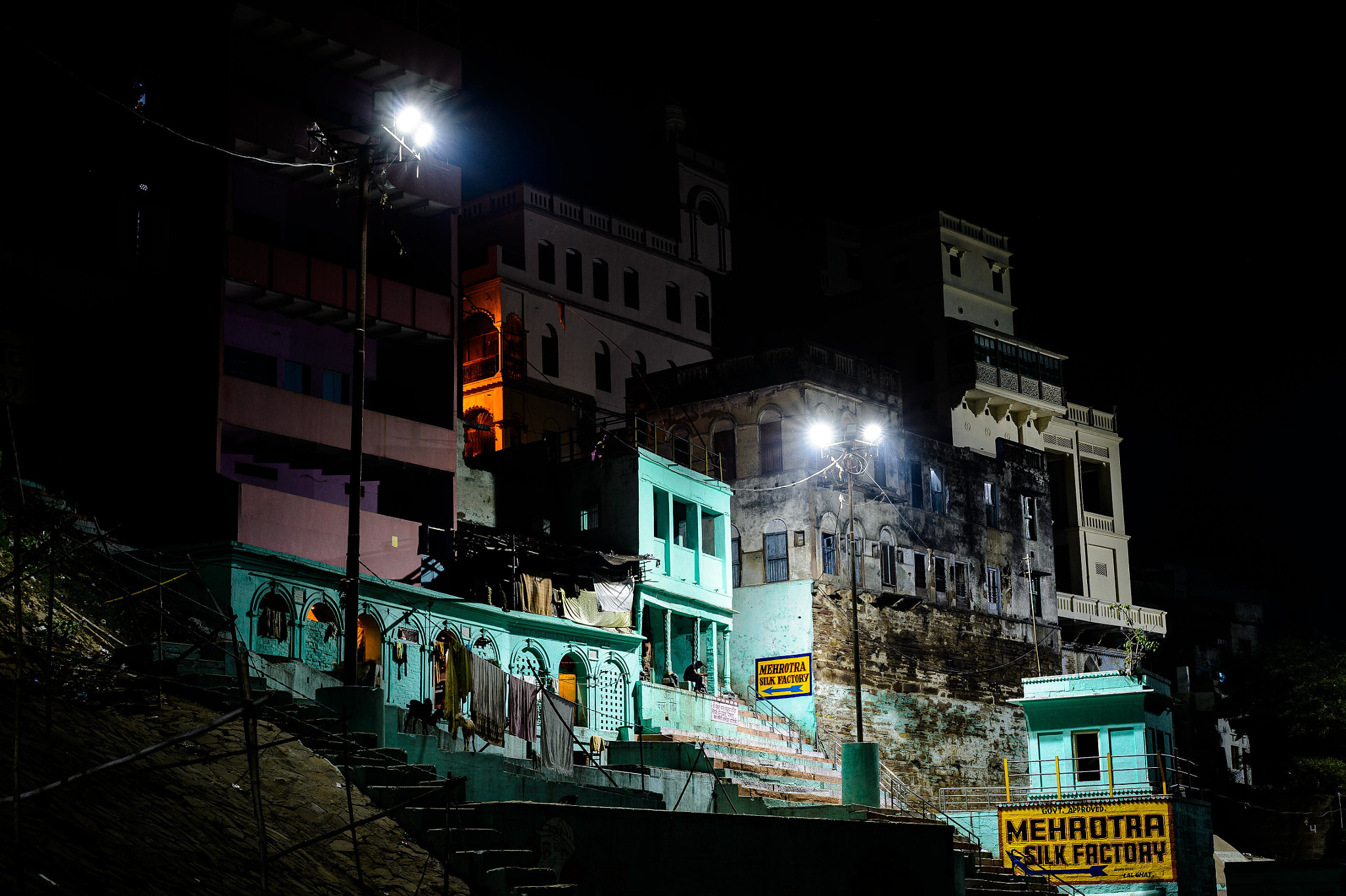 Nikon Df + ZEISS Otus 55mm F1.4 sample photo. Night scene in varanasi photography