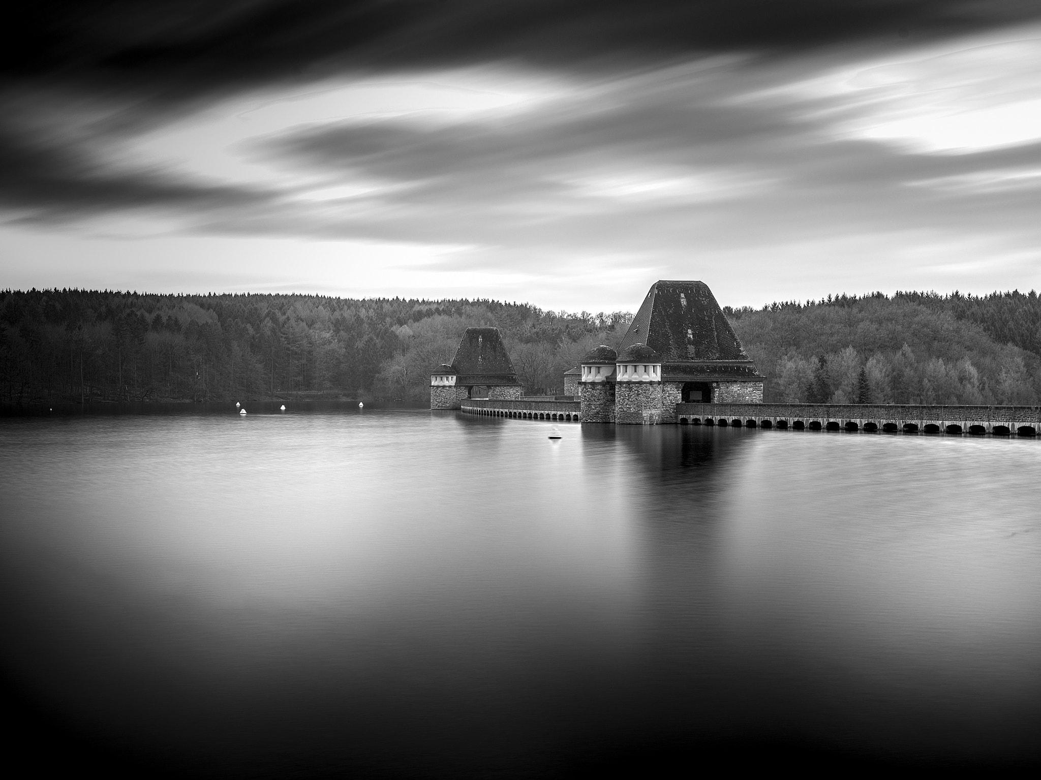 Hasselblad H5D-50c + HC 80 sample photo. Evening at moehne dam photography