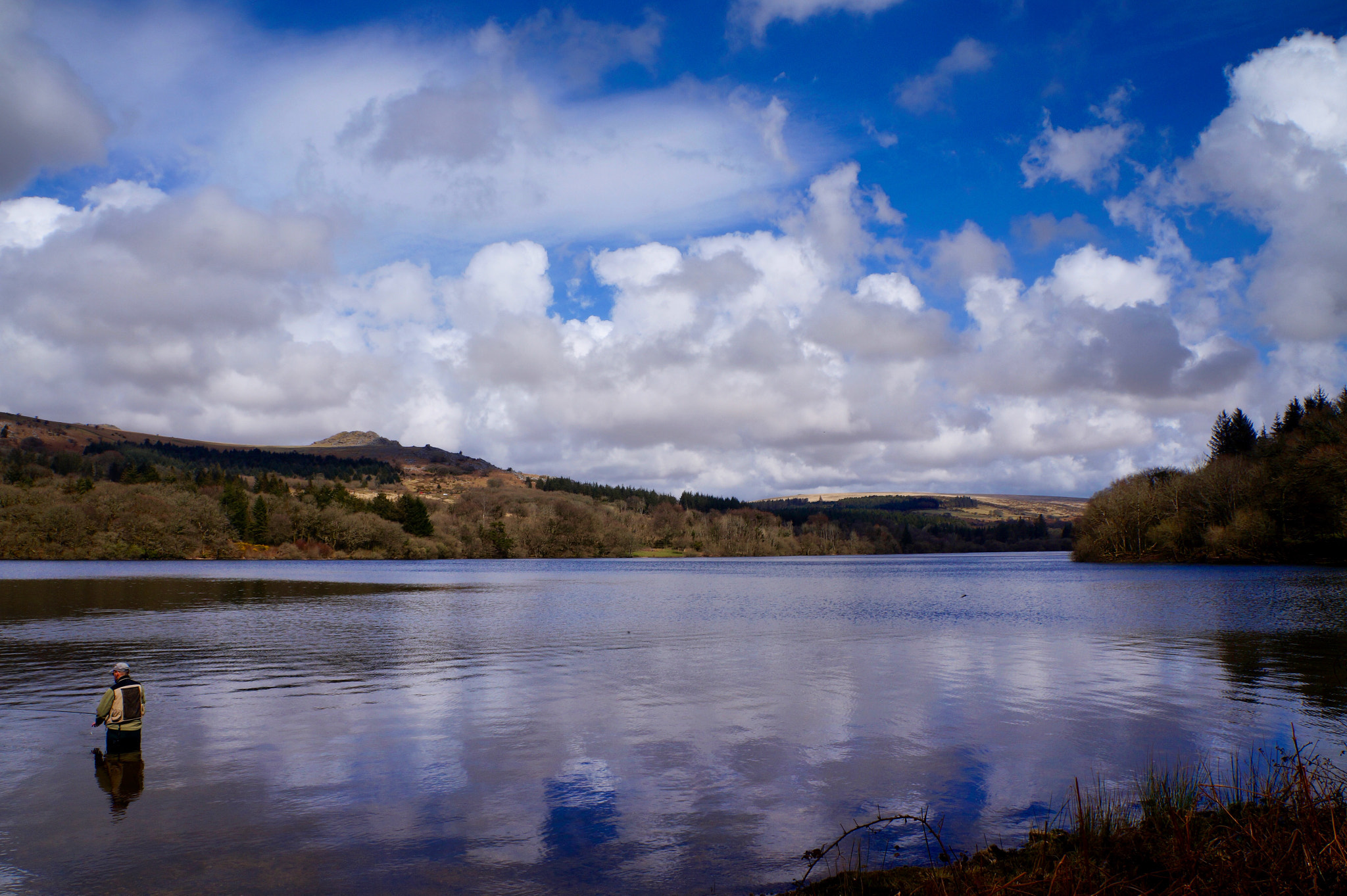 Tamron 18-200mm F3.5-6.3 Di III VC sample photo. Fishing at burrator reservoir photography
